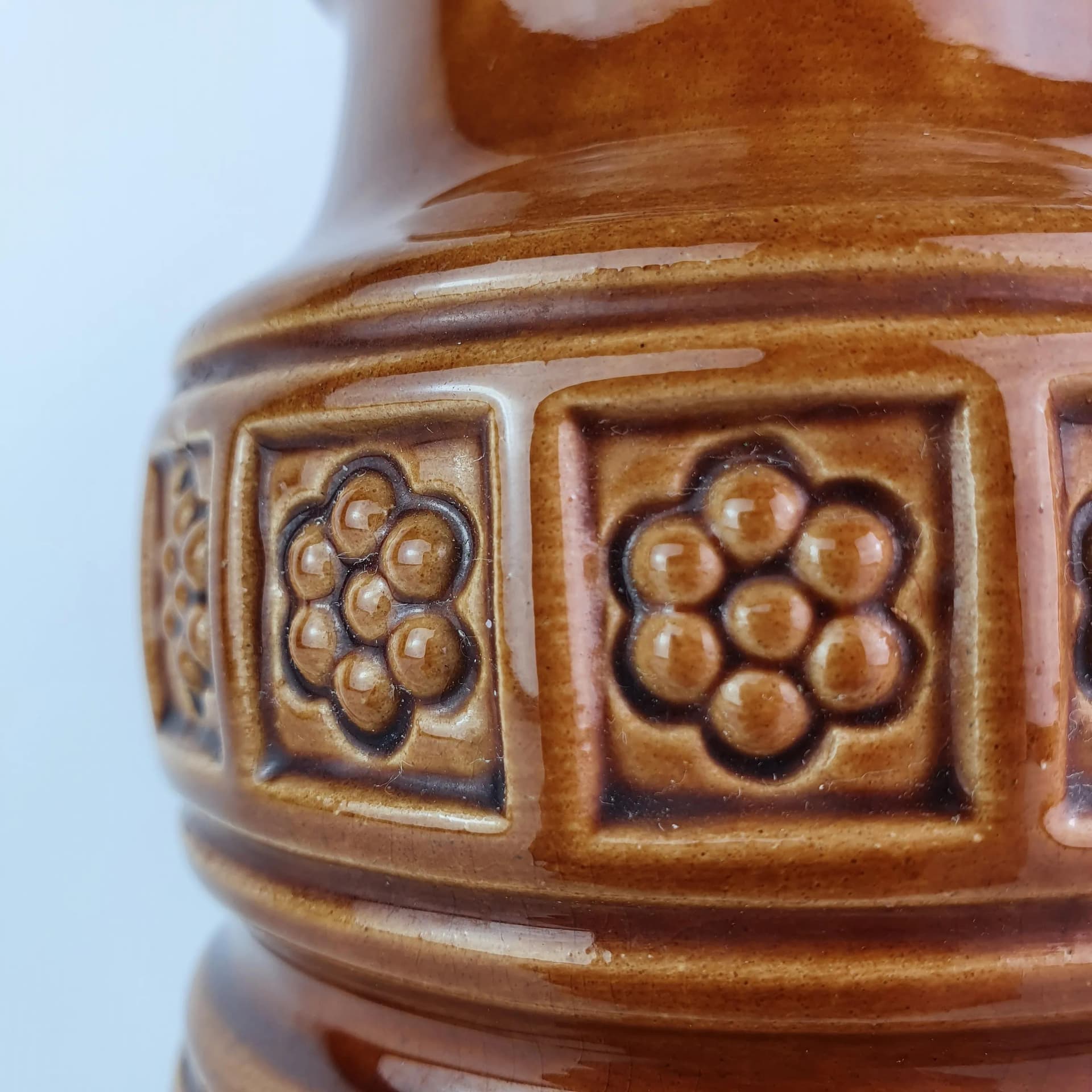 Wazon Alaska, brązowy, ceramika, Scheurich, Niemcy, lata 60. - 68582