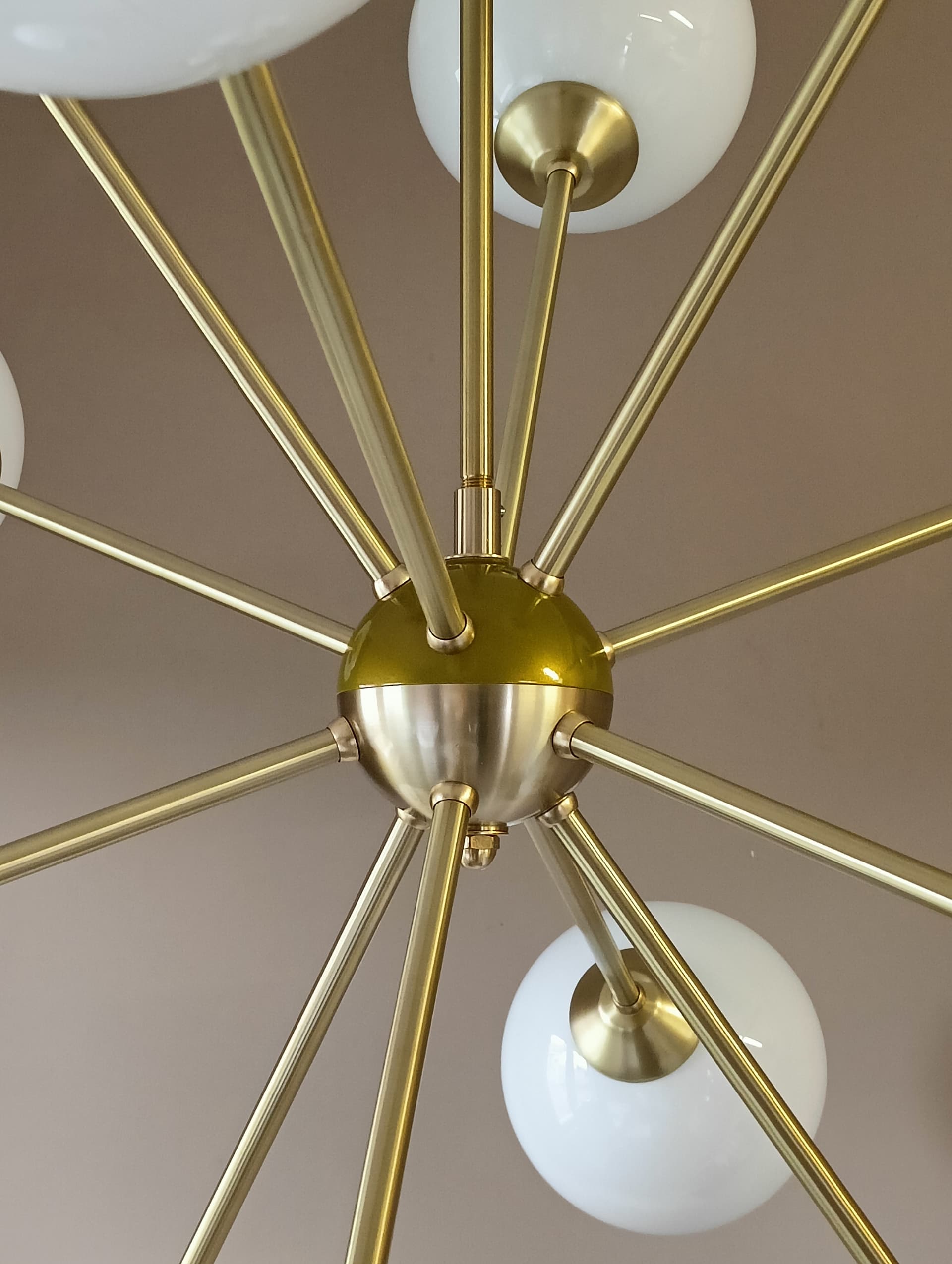 Chandelier Sputnik, brass, Germany, 1970s. - 68587