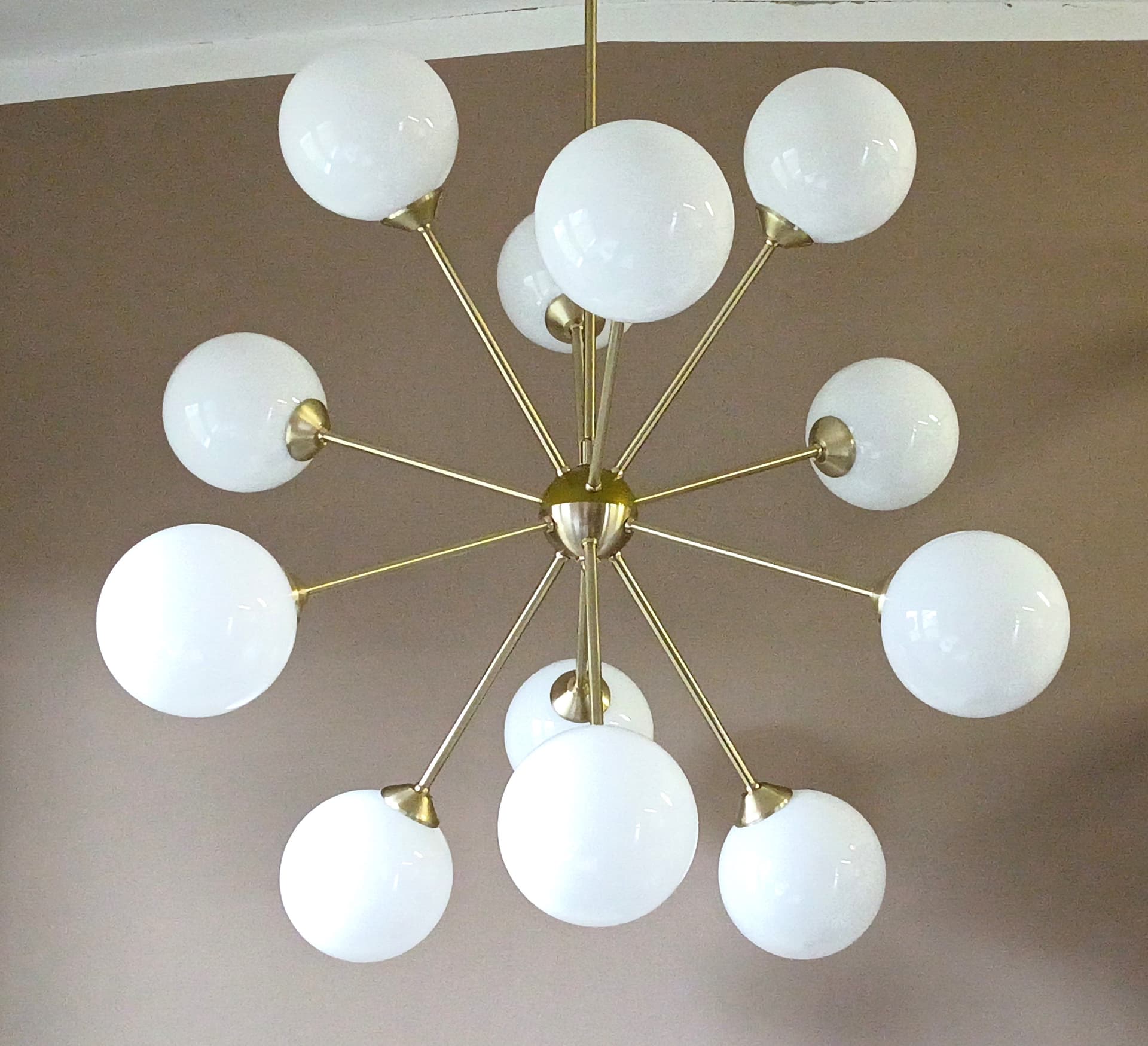 Chandelier Sputnik, brass, Germany, 1970s. - 68586