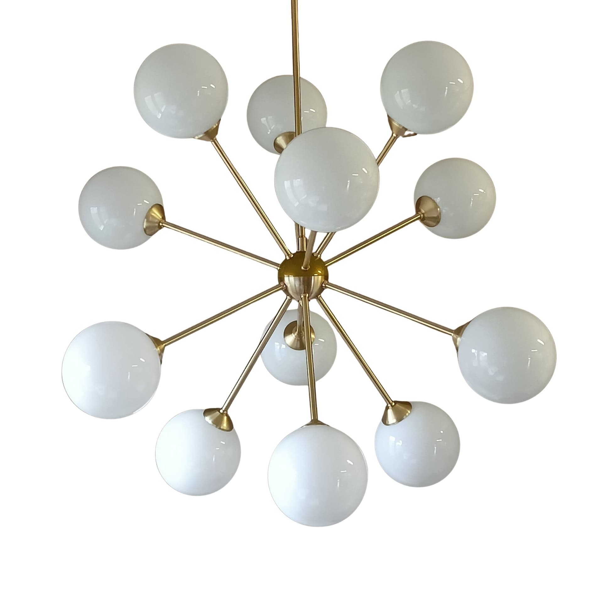 Chandelier Sputnik, brass, Germany, 1970s.