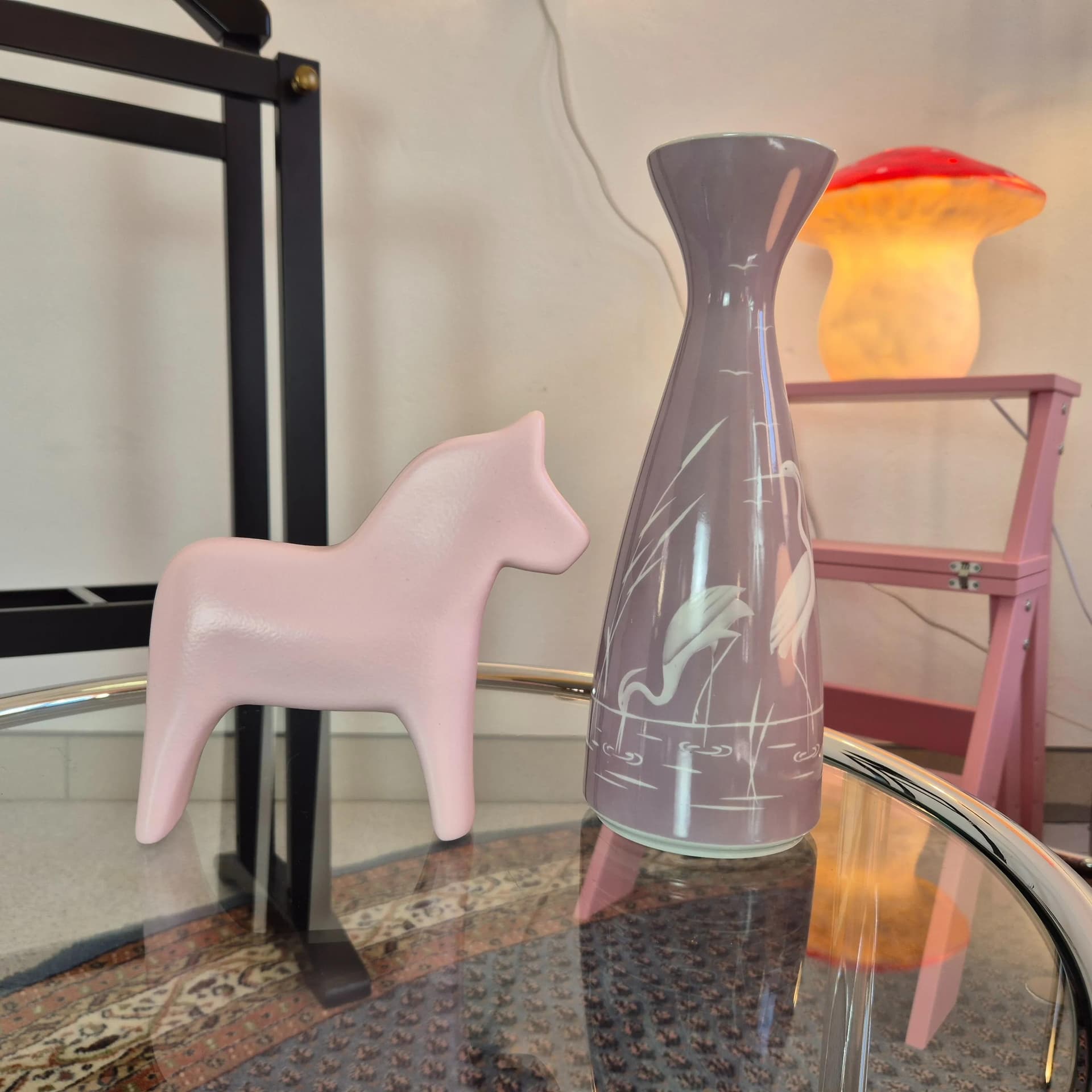 Fioletowo-biały porcelanowy wazon, Wallendorf, Niemcy, lata 60. - 68729