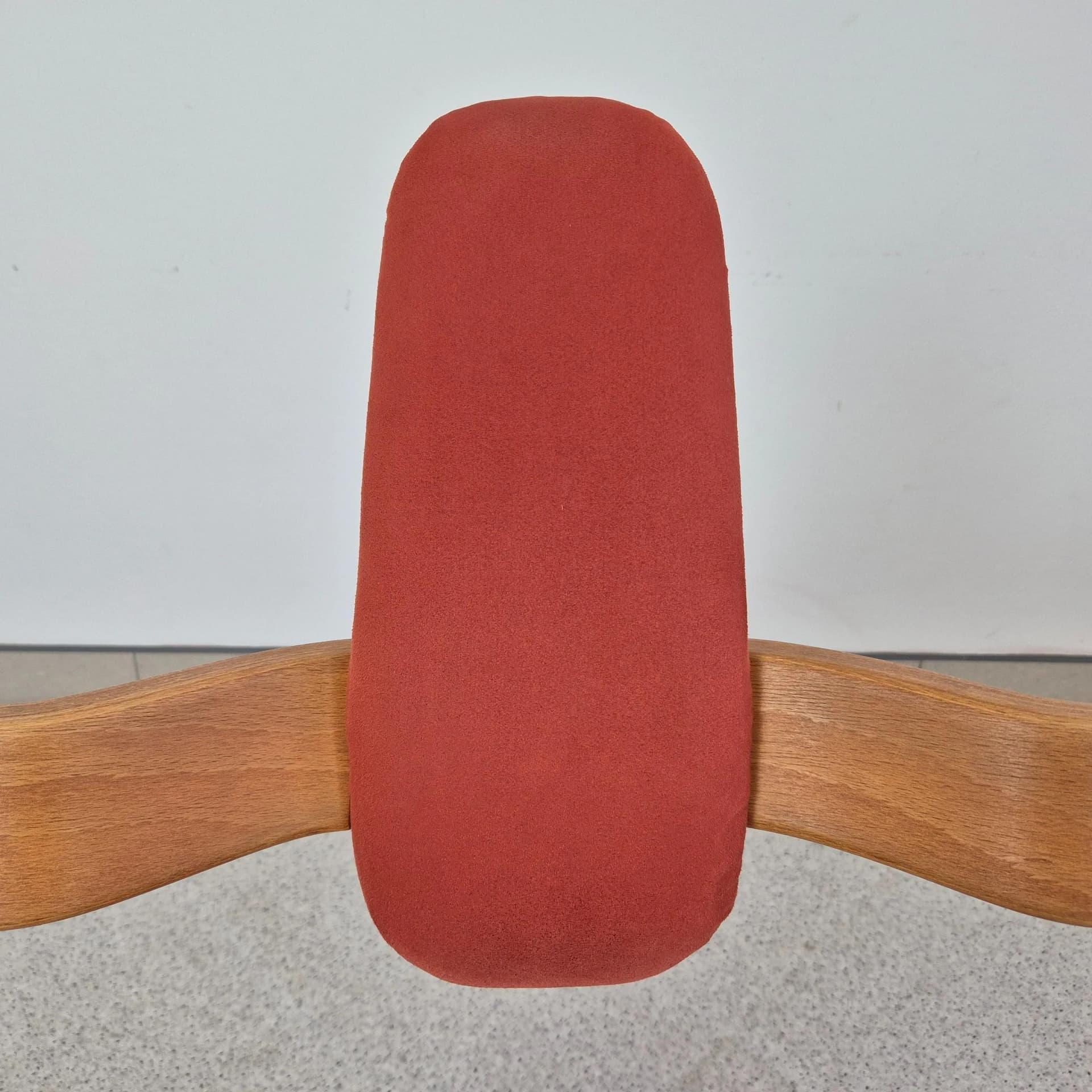 Krzesło balansujące Pendulum, drewno jasne, tkanina pomarańczowa, proj. P. Opsvik, Stokke, Norwegia, lata 80. - 68628