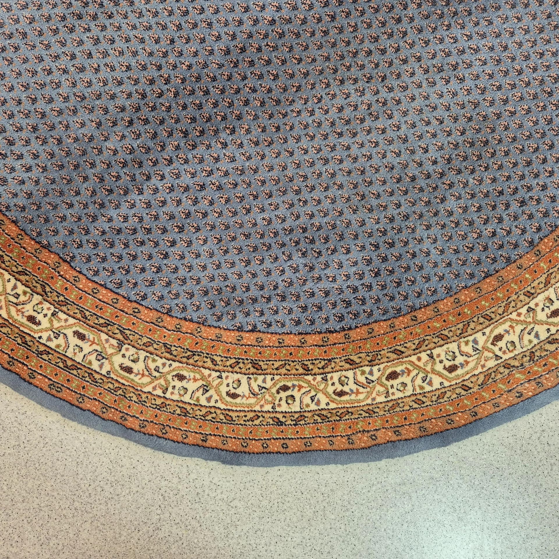 Dywan okrągły, navy blue, wełna kaszmirowa, Iran, lata 60. - 68619