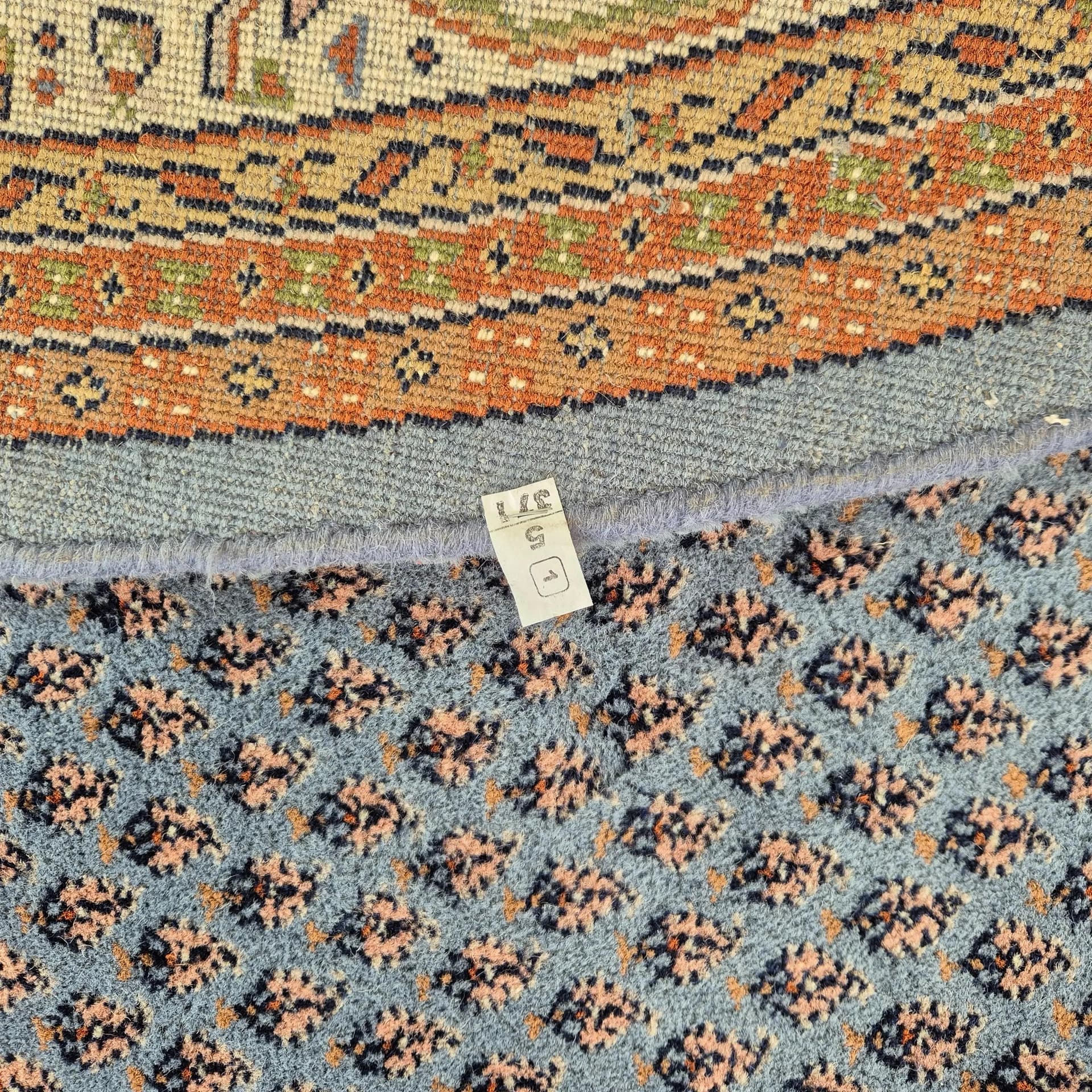 Dywan okrągły, navy blue, wełna kaszmirowa, Iran, lata 60. - 68617