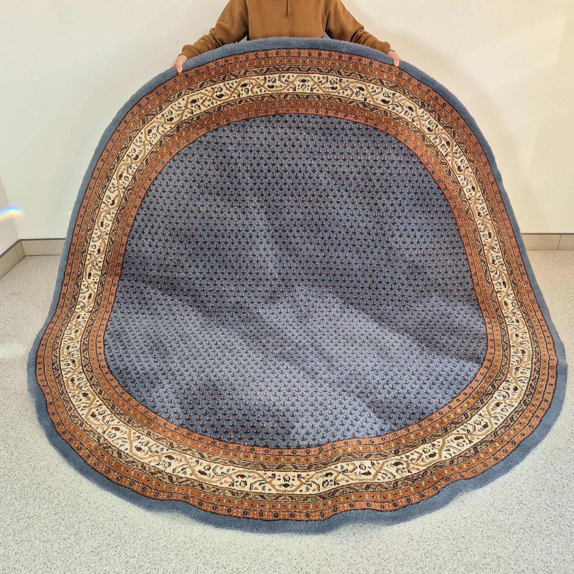 Dywan okrągły, navy blue, wełna kaszmirowa, Iran, lata 60. - 68616