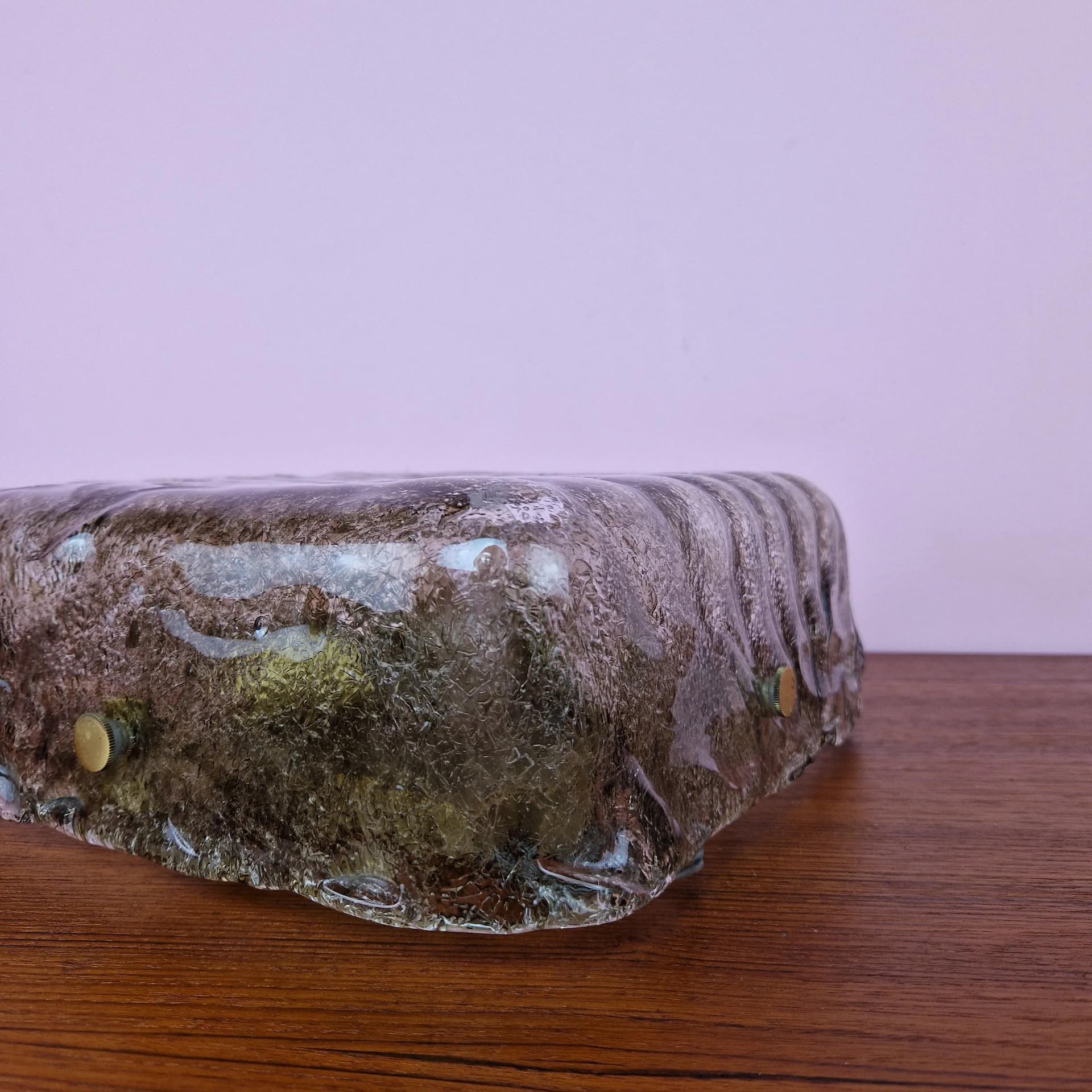 Plafon, szkło brązowe, Kaiser Leuchten, Niemcy, lata 60. - 68755