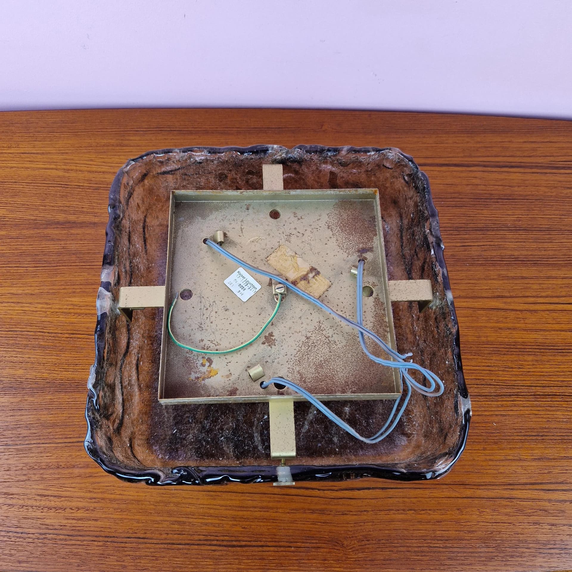 Plafon, szkło brązowe, Kaiser Leuchten, Niemcy, lata 60. - 68754