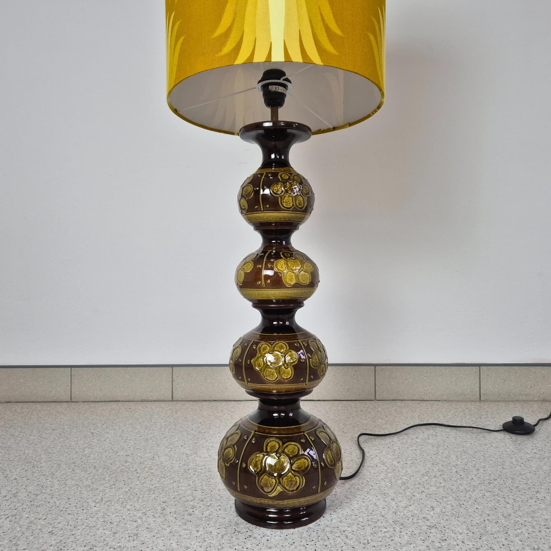 Floor lamp, brown ceramic, Kaiser Leuchten, Germany, 1960s. - 69546