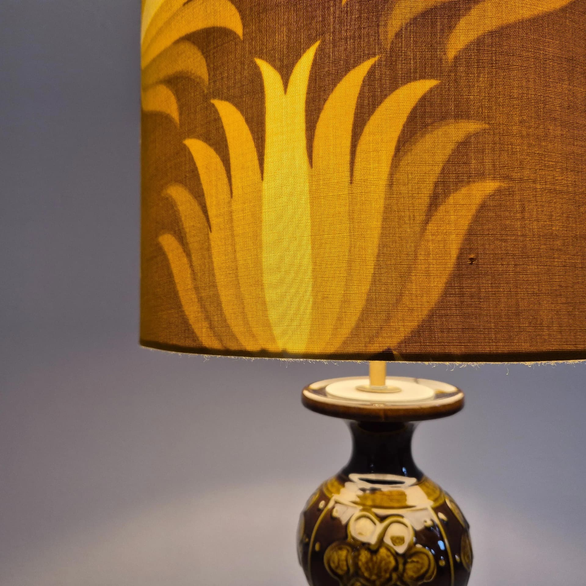 Floor lamp, brown ceramic, Kaiser Leuchten, Germany, 1960s. - 69551