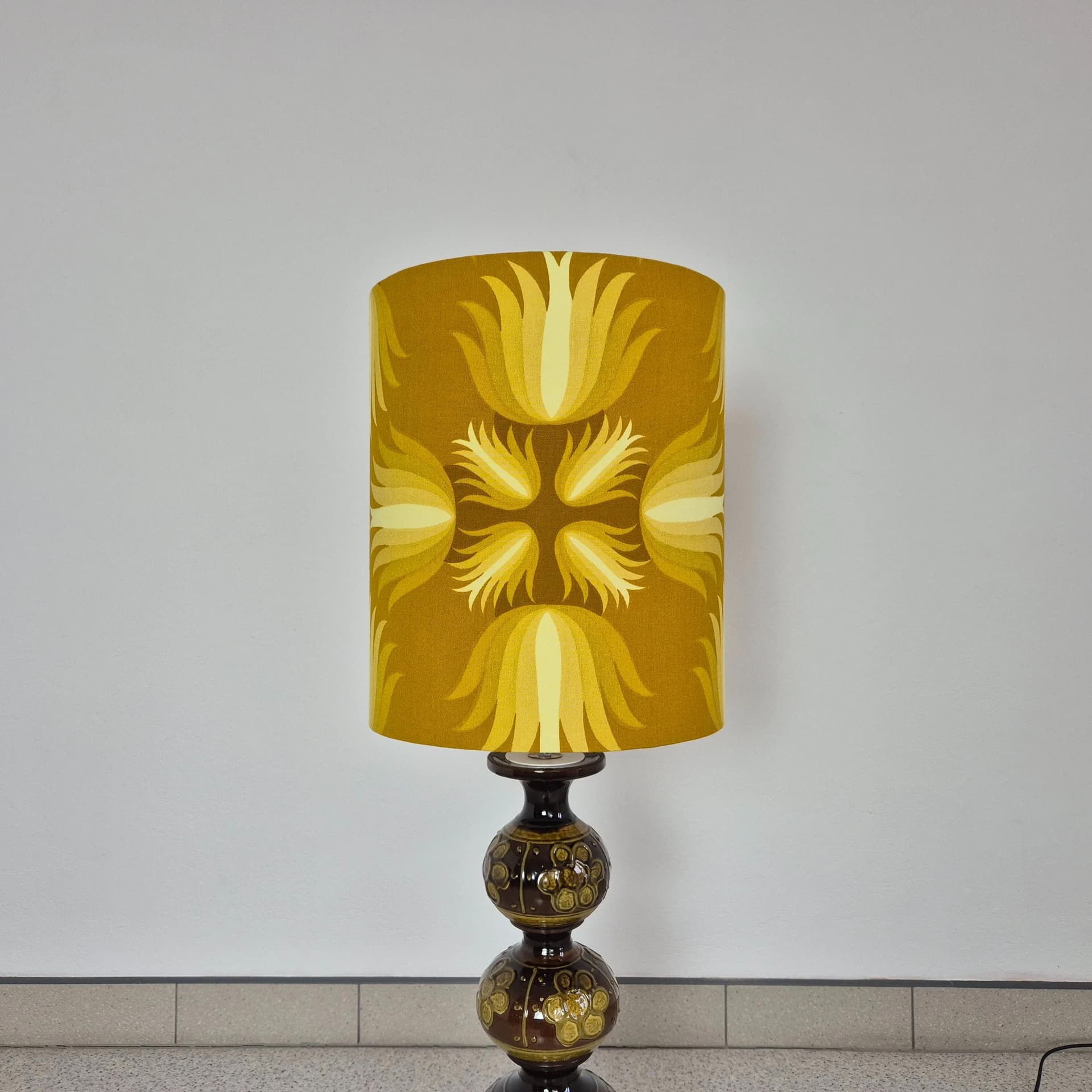 Floor lamp, brown ceramic, Kaiser Leuchten, Germany, 1960s. - 69545