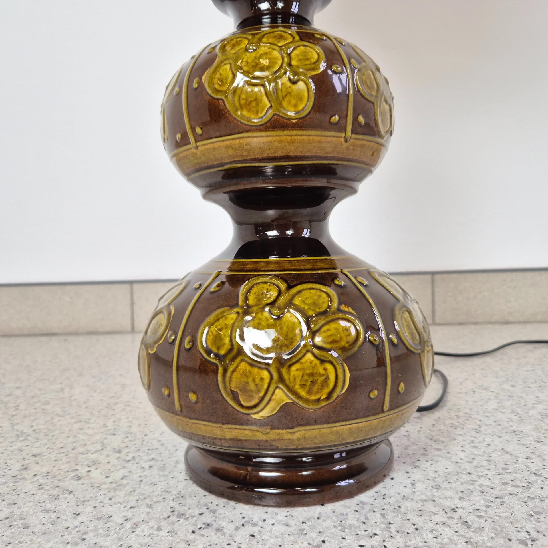 Floor lamp, brown ceramic, Kaiser Leuchten, Germany, 1960s. - 69548