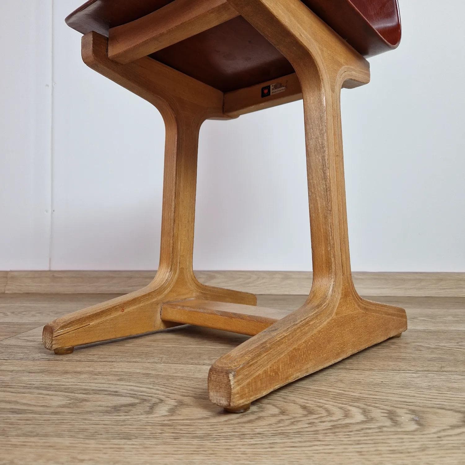 Children’s chair, brown plywood, by A. Stegner, Germany, 1950s. - 69497