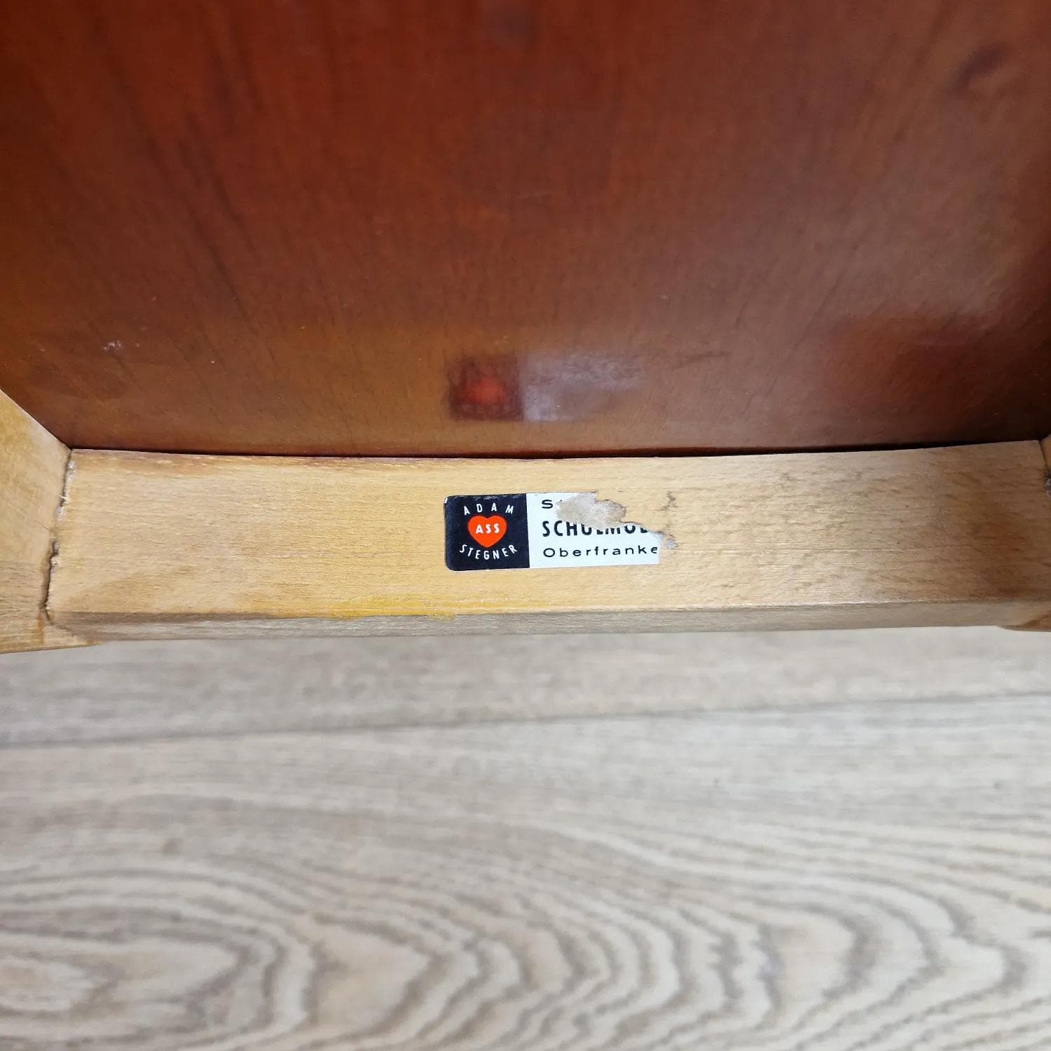 Children’s chair, brown plywood, by A. Stegner, Germany, 1950s. - 69495