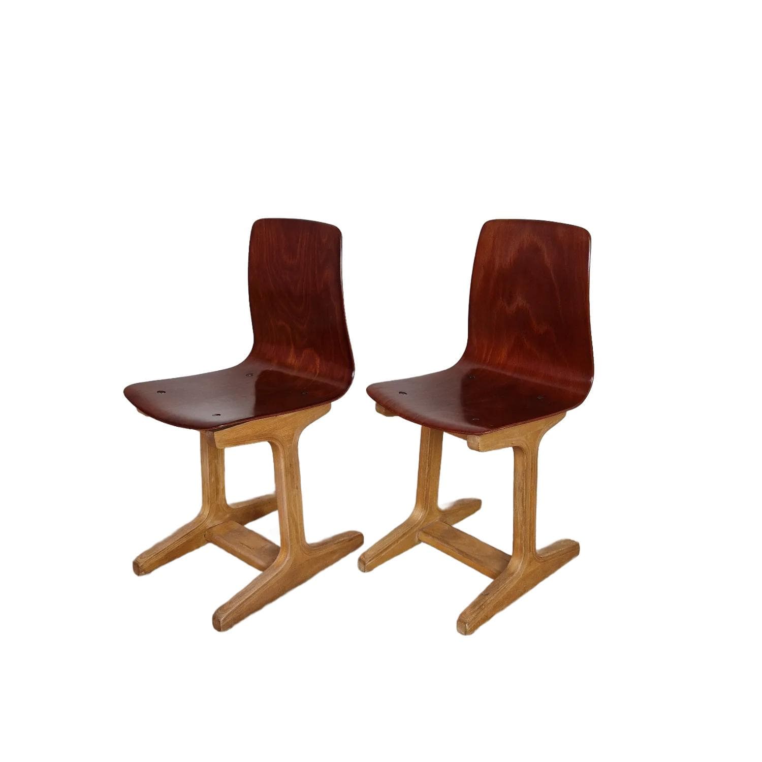 Children’s chair, brown plywood, by A. Stegner, Germany, 1950s. - 69490