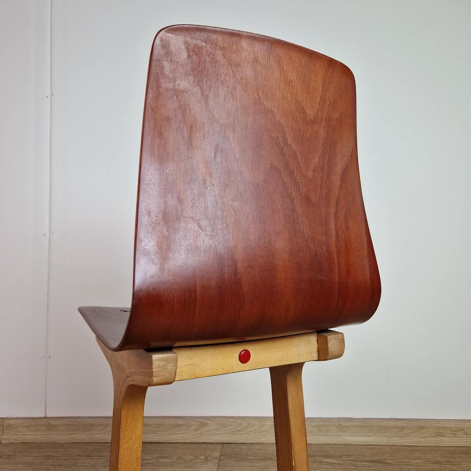 Children’s chair, brown plywood, by A. Stegner, Germany, 1950s. - 69496