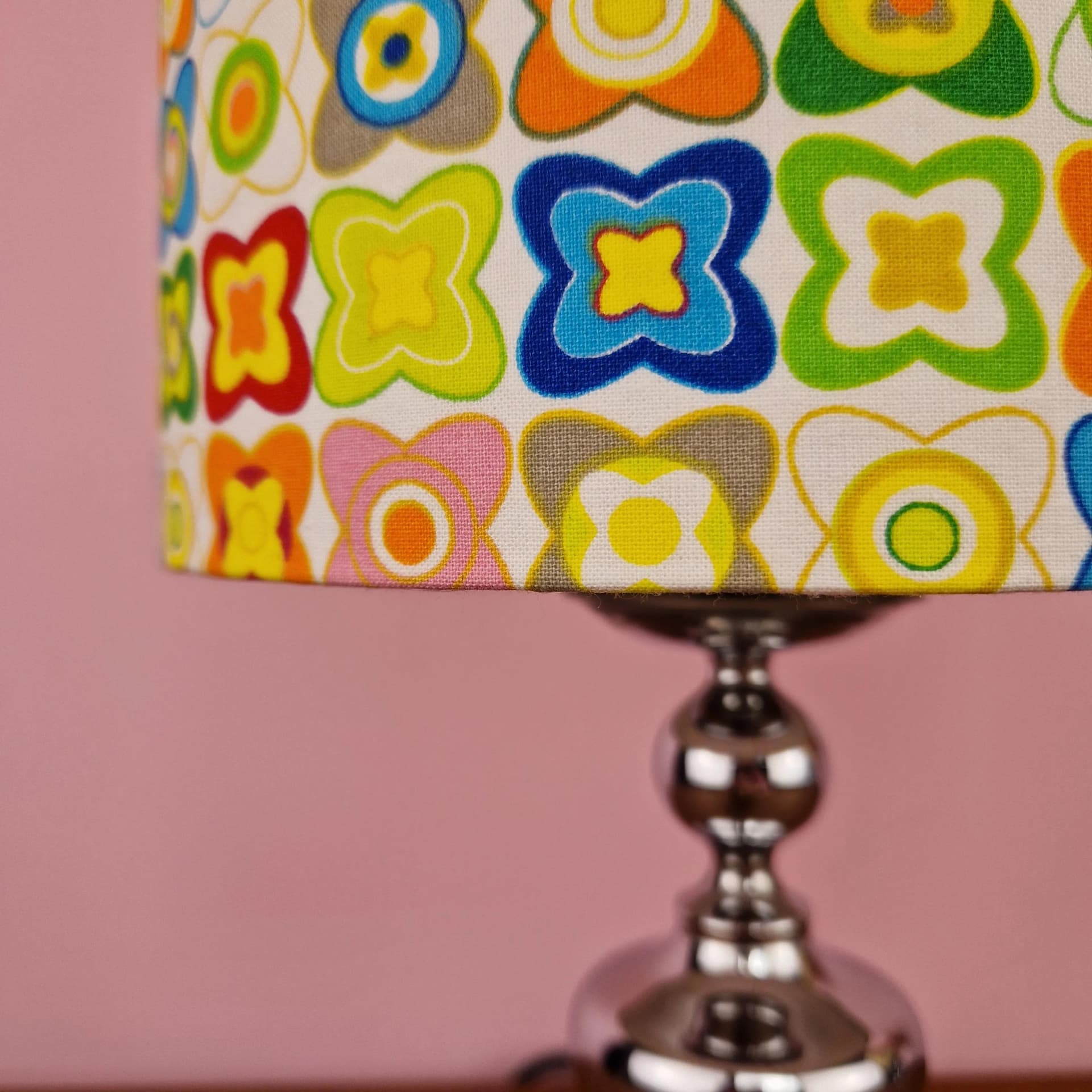 Pair of table lamps, chrome, multicolor, Kaiser Essen, Germany, 1960s. - 69469