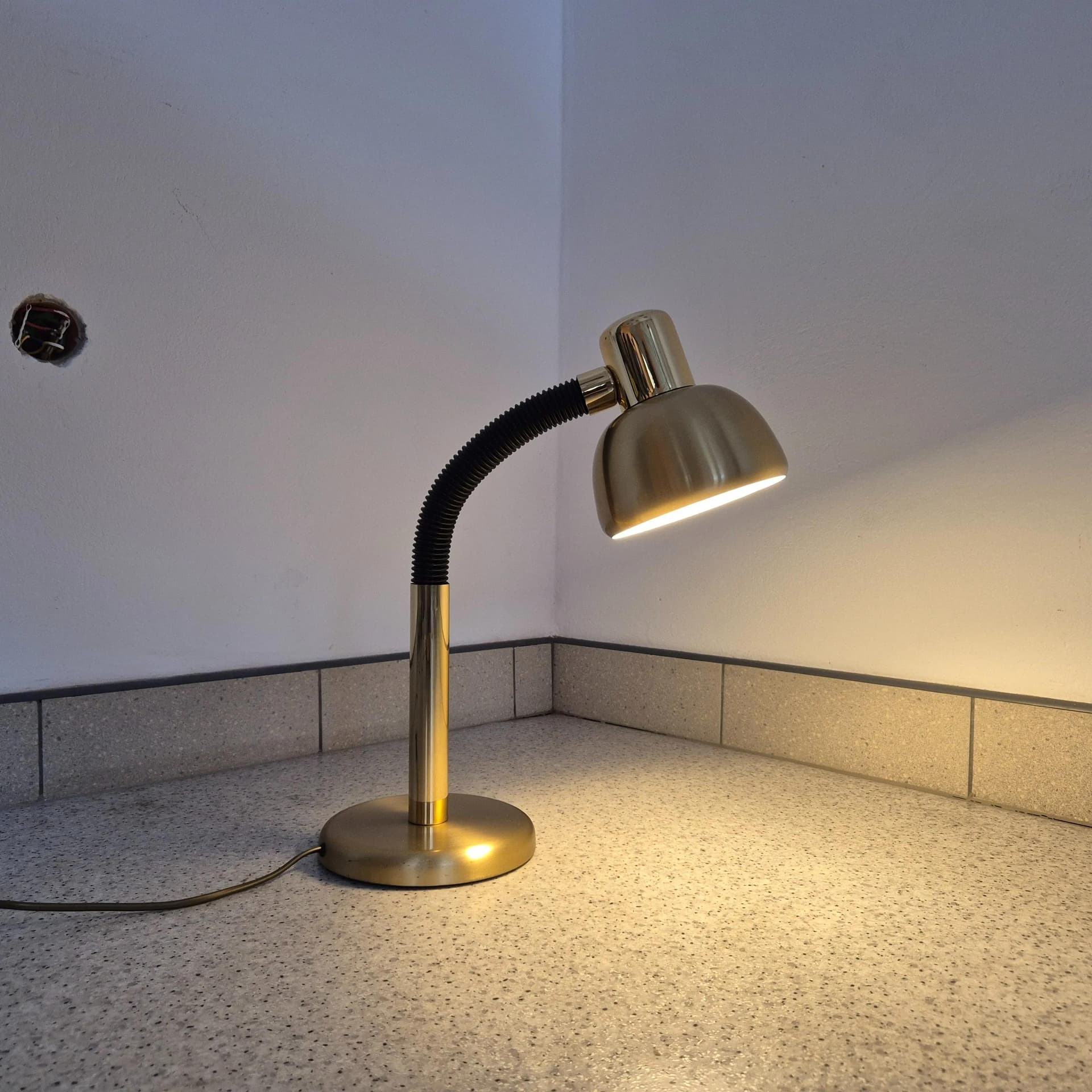 Lampa biurkowa, złoty mosiądz, Niemcy, lata 60. - 69429