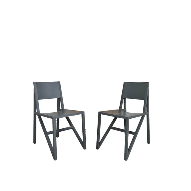 Pair of chairs Frame, grey beech wood, by W. Scheublin, United Kingdom, 21st c. - DIMENSION