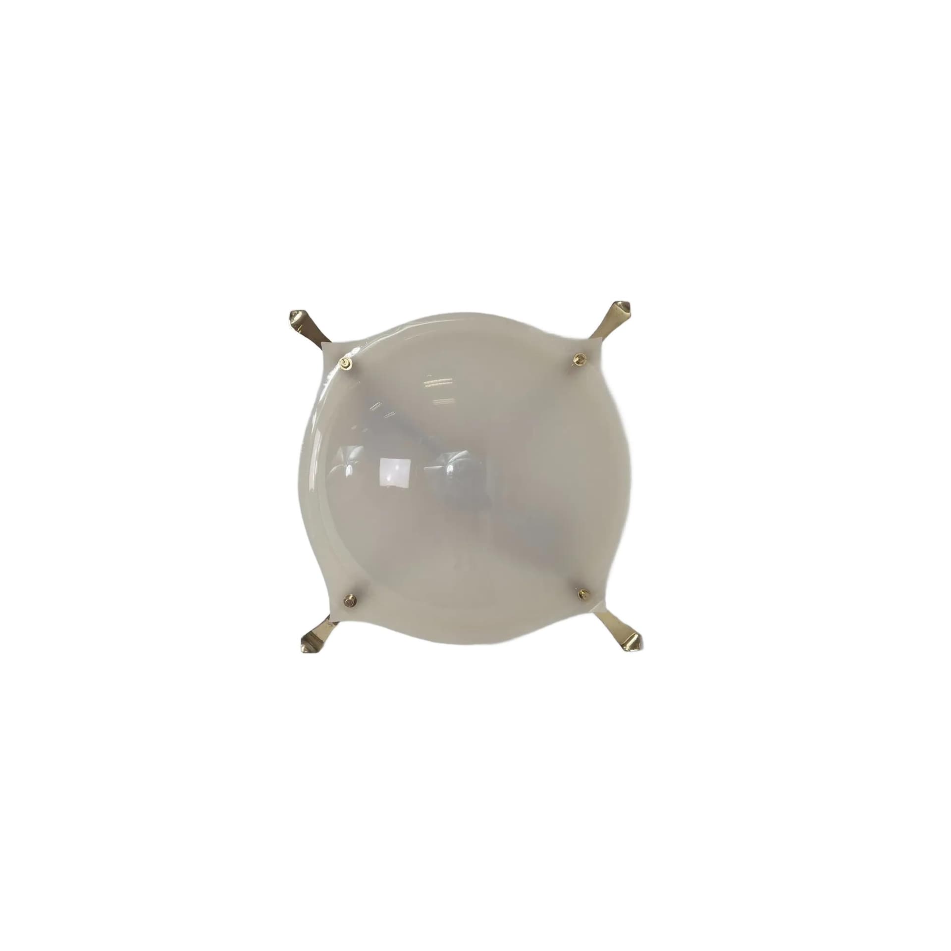 Lampa sufitowa Małża, akryl ivory white, proj. A. Lelli, Arredoluce, Włochy, lata 70.