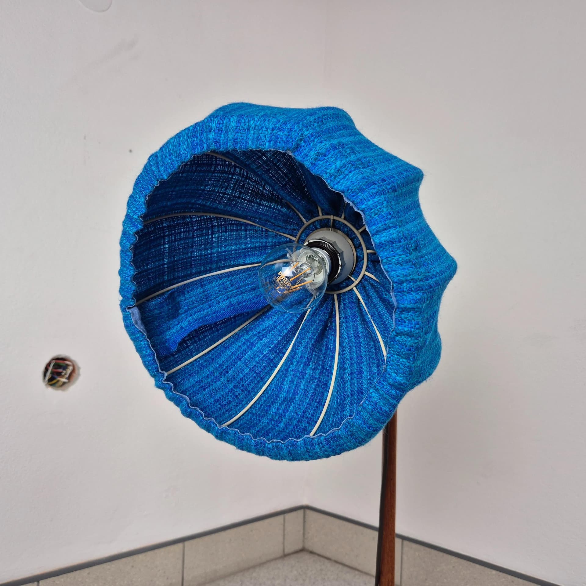 Lampa biurkowa, teak niebieski, Domus, Niemcy, lata 70. - 69231