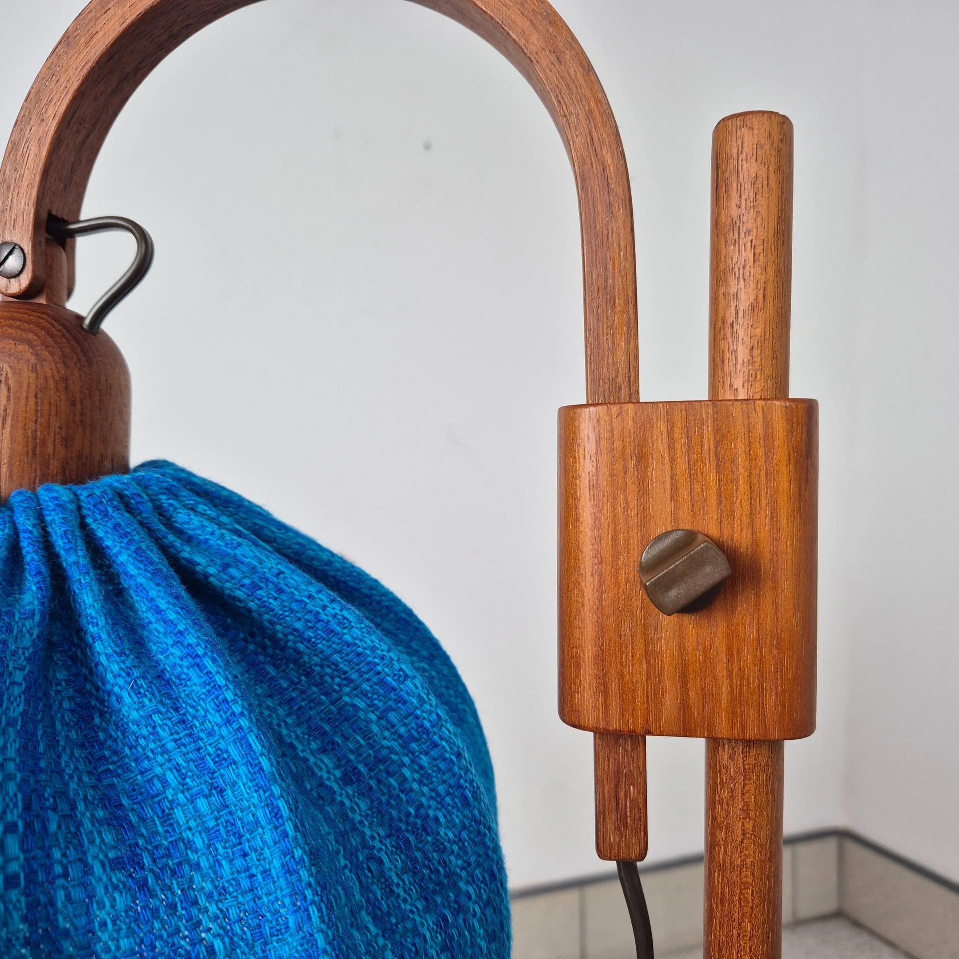 Lampa biurkowa, teak niebieski, Domus, Niemcy, lata 70. - 69233