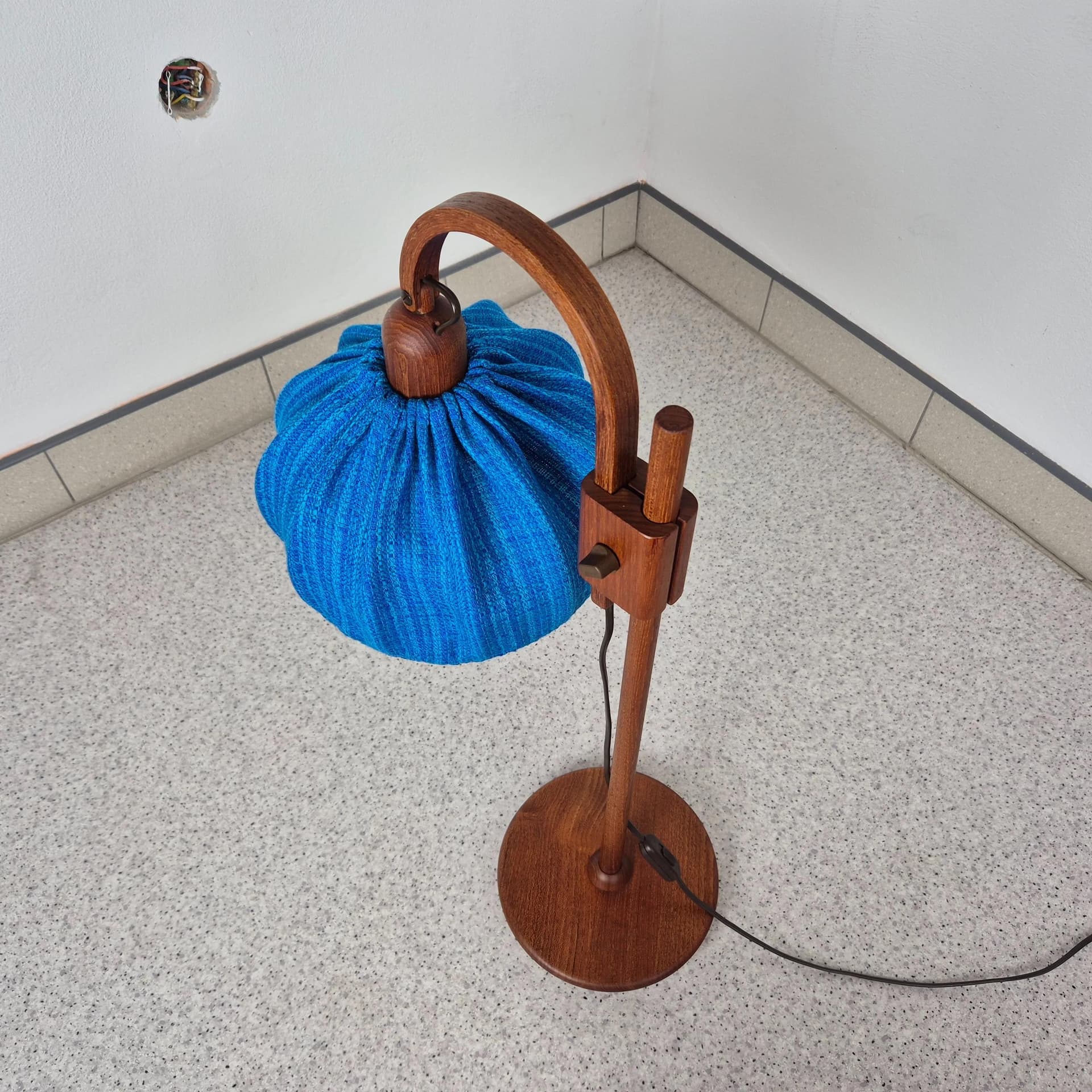 Lampa biurkowa, teak niebieski, Domus, Niemcy, lata 70. - 69235