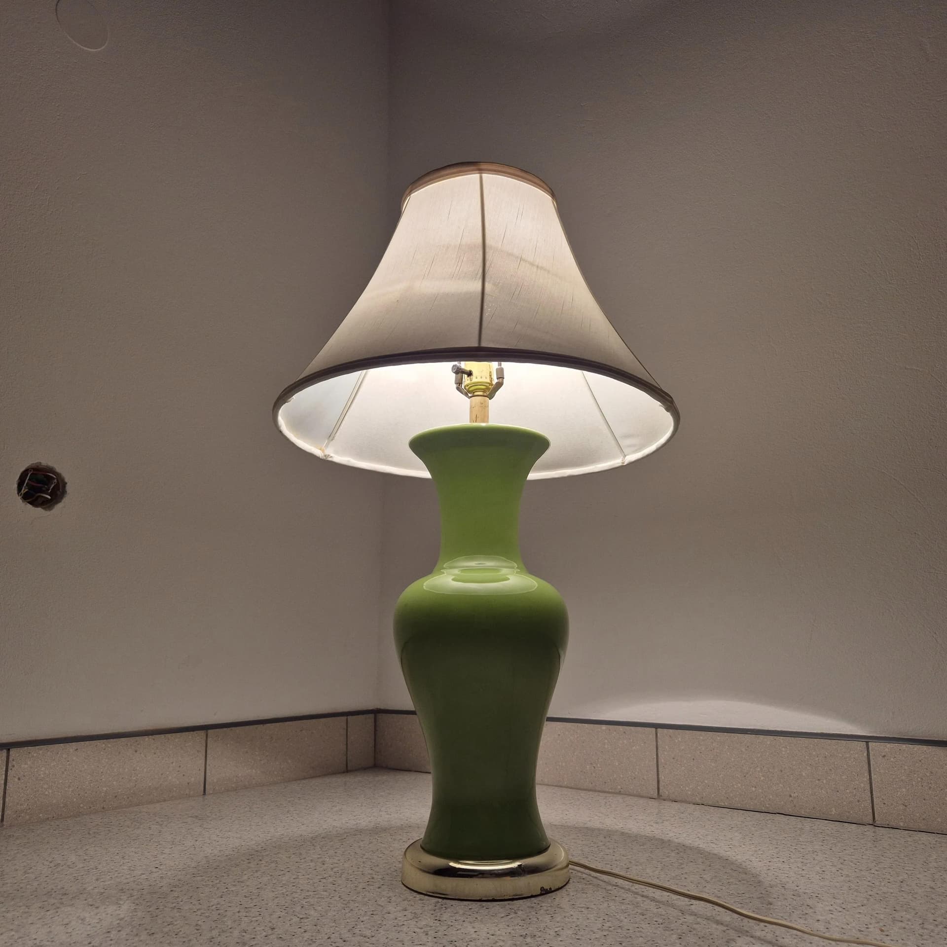 Table lamp, green, ceramics, USA, 1960s. - 69169