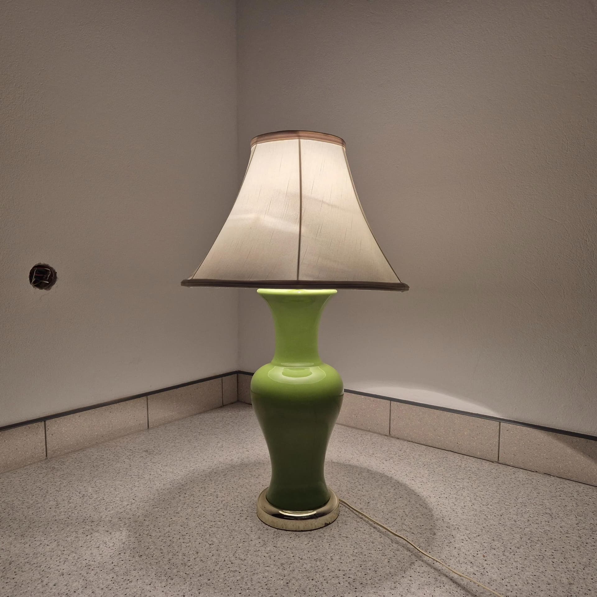Table lamp, green, ceramics, USA, 1960s. - 69165
