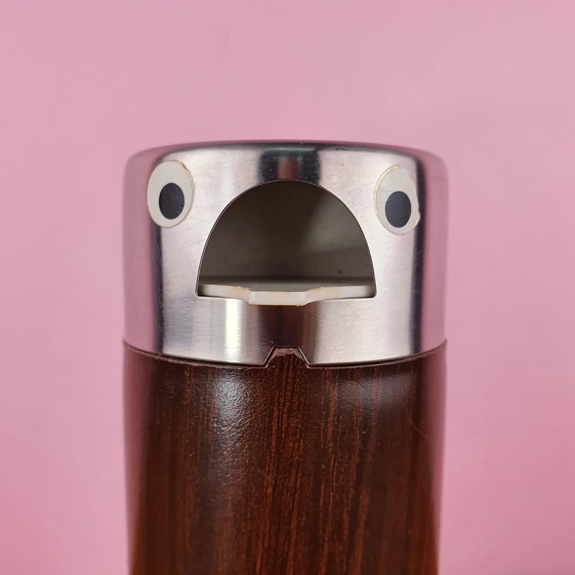 Penguin Container, stainless steel, brown plastic, WMF, Germany, 1970s. - 69155