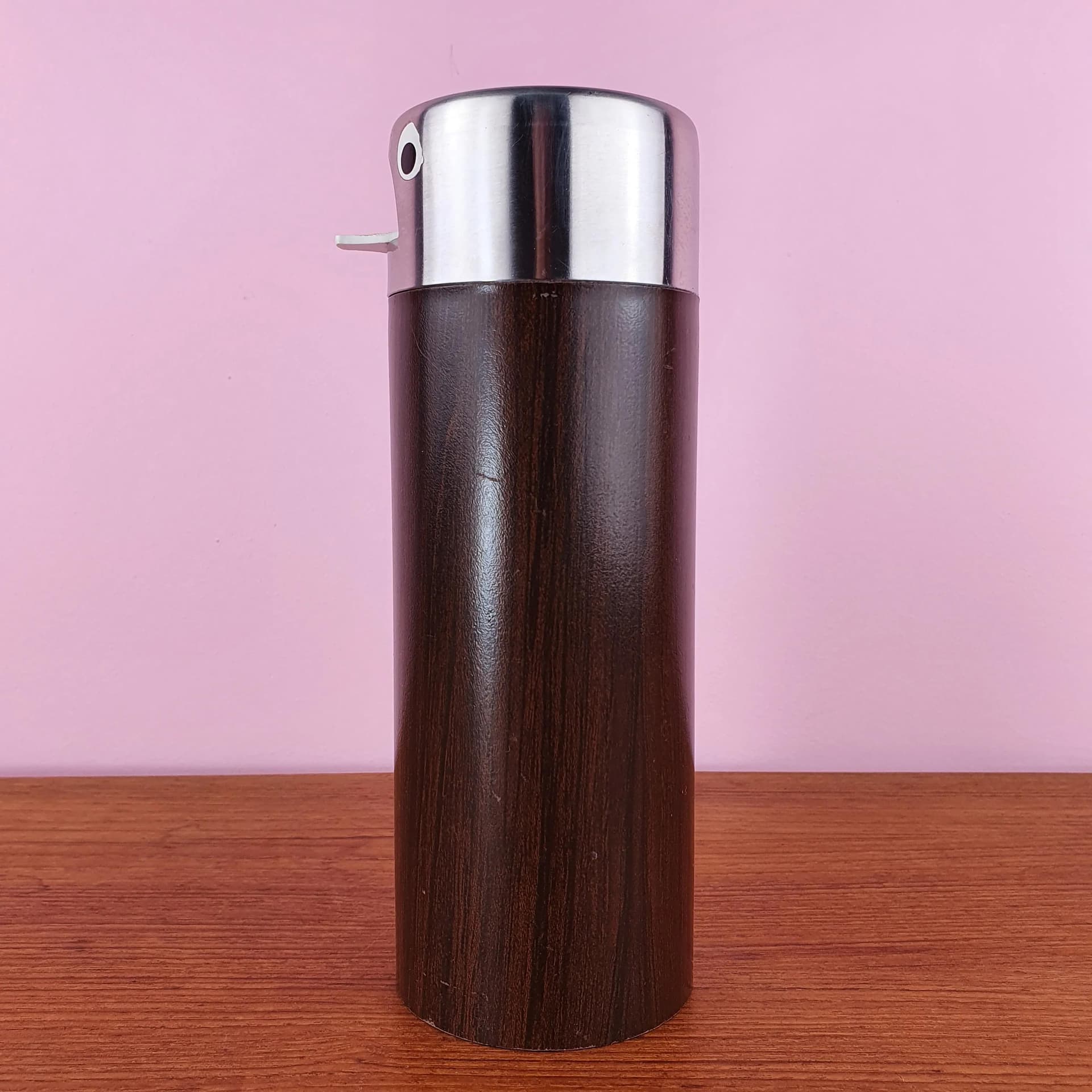 Penguin Container, stainless steel, brown plastic, WMF, Germany, 1970s. - 69160