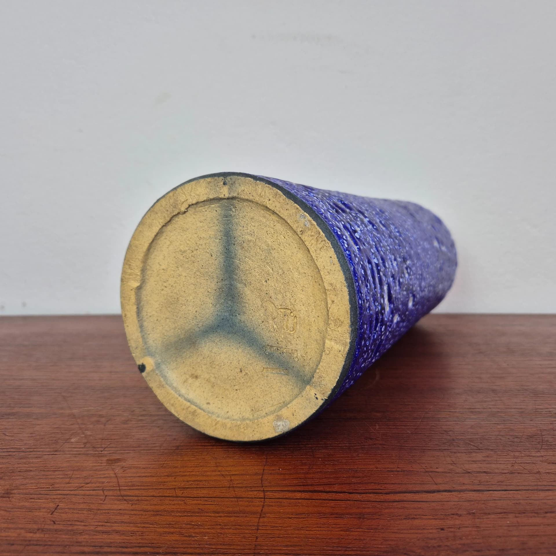 Wazon fat lava, ceramika niebieska, Kunsttöpferei Unterstab Langenhessen, Niemcy, lata 60. - 69121