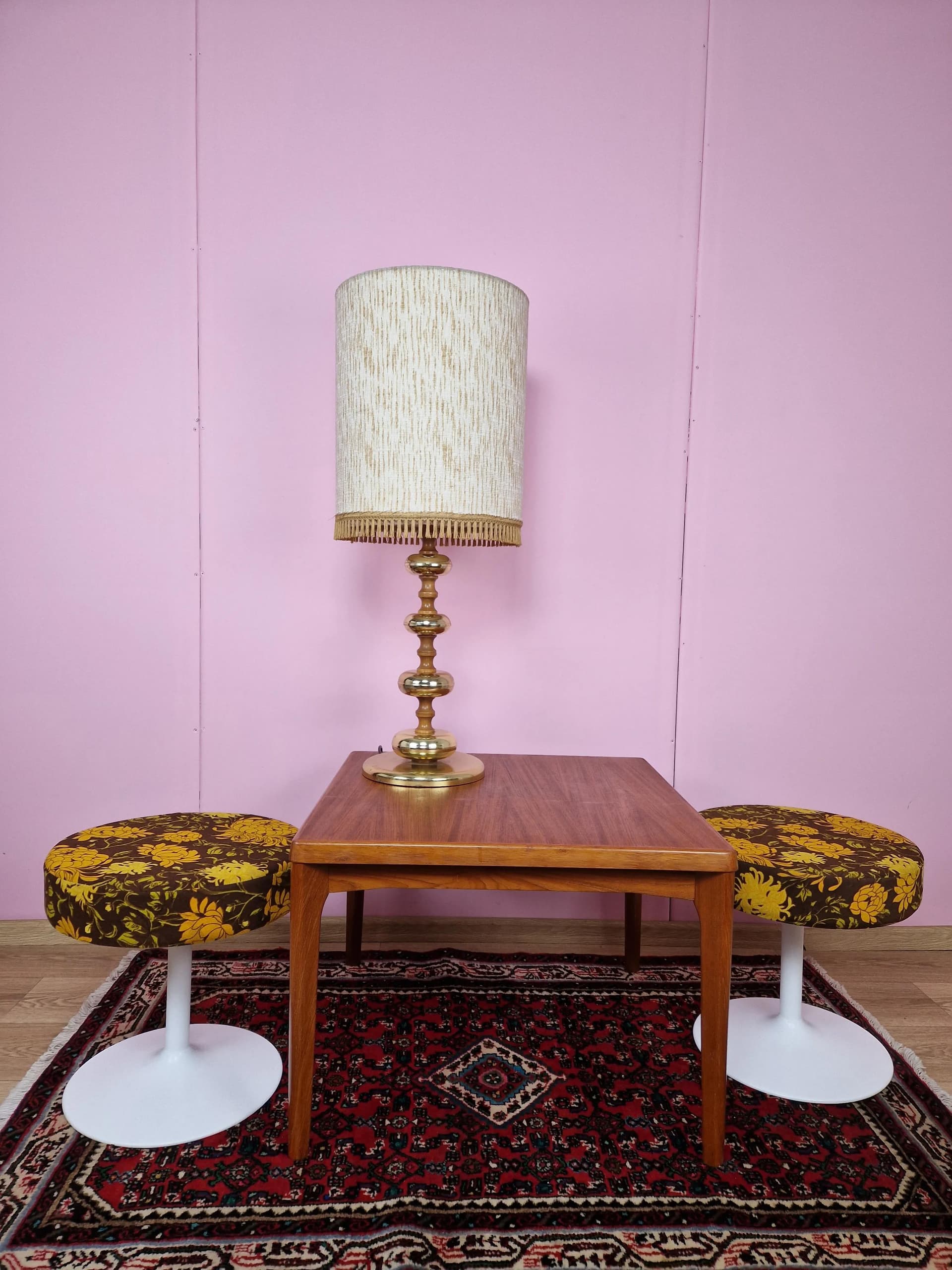 Table lamp, Veb Narva, brass beige, Germany, 1960s. - 69037