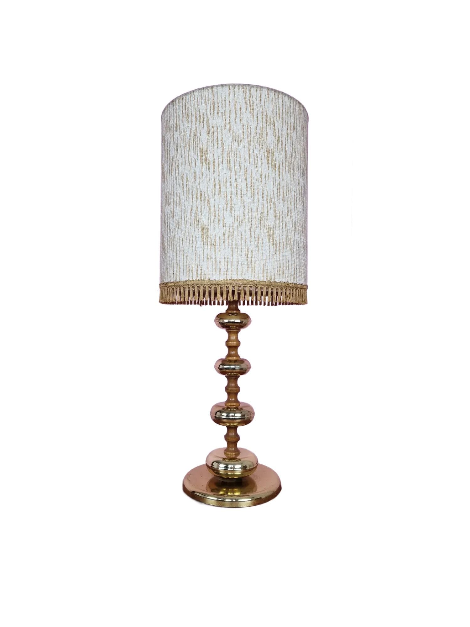 Table lamp, Veb Narva, brass beige, Germany, 1960s.