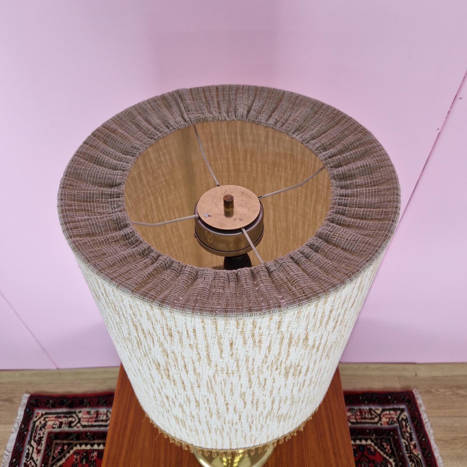 Table lamp, Veb Narva, brass beige, Germany, 1960s. - 69036