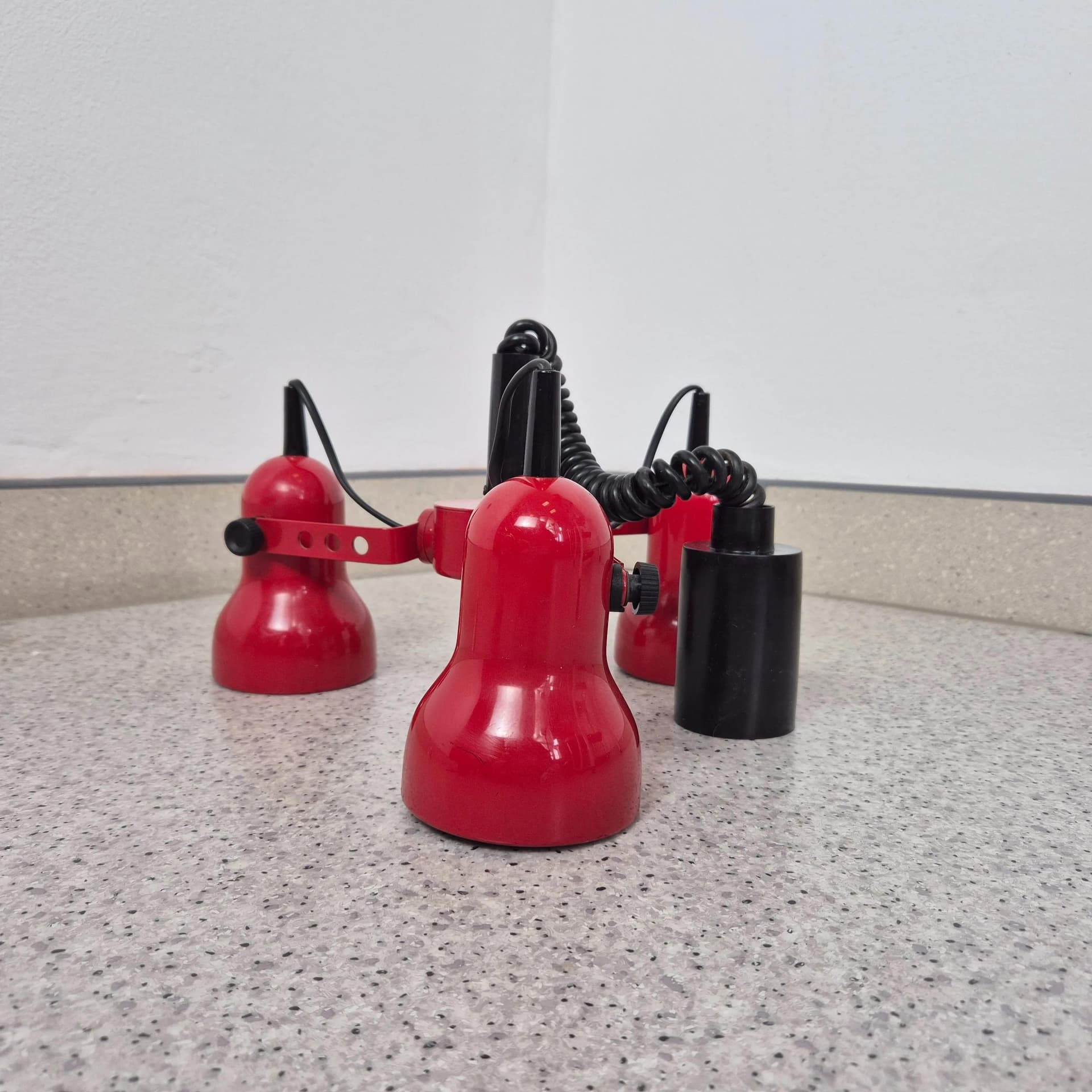 Pendant Lamp, red, metal, Hustadt Leuchten, Germany, 1980s. - 69002