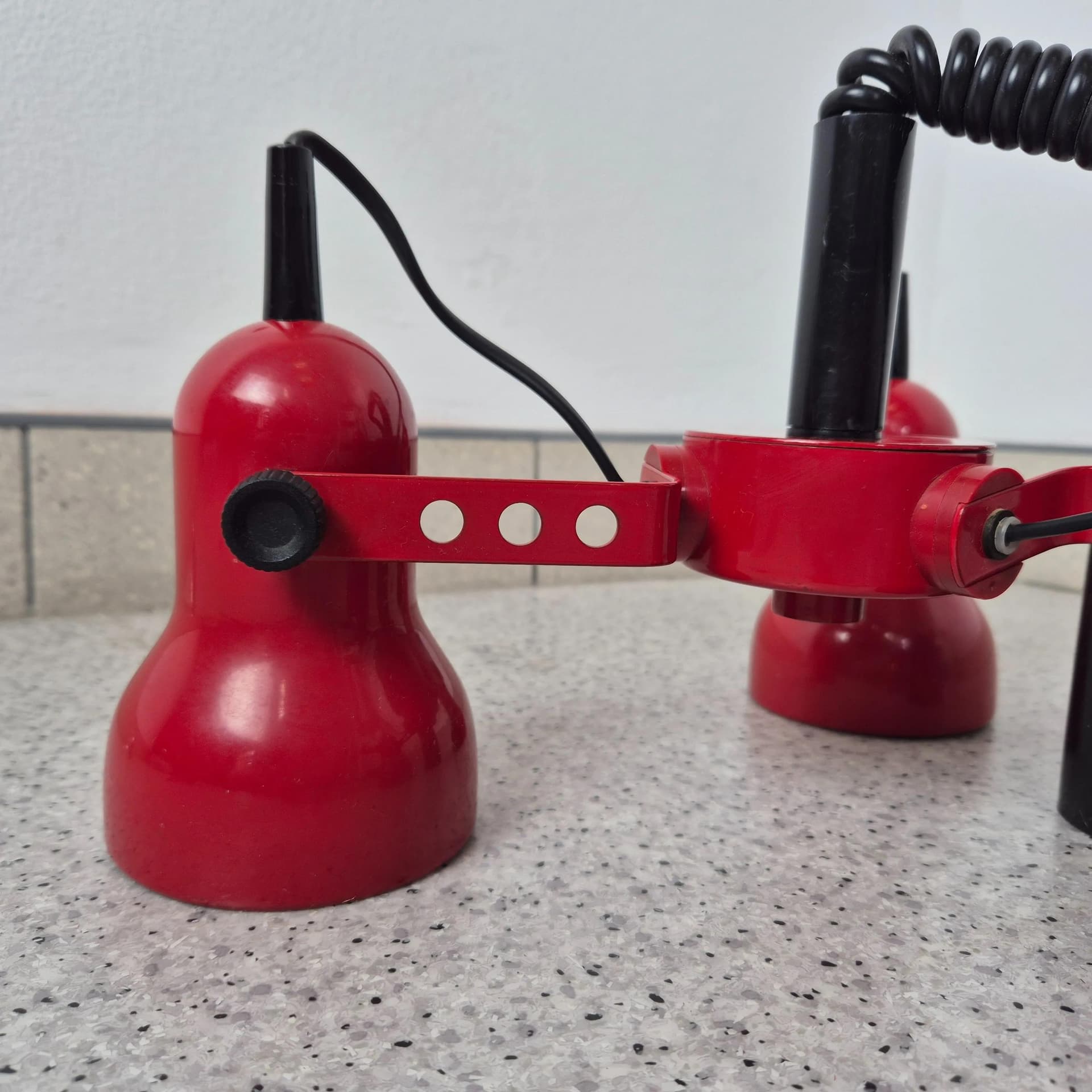 Pendant Lamp, red, metal, Hustadt Leuchten, Germany, 1980s. - 68998