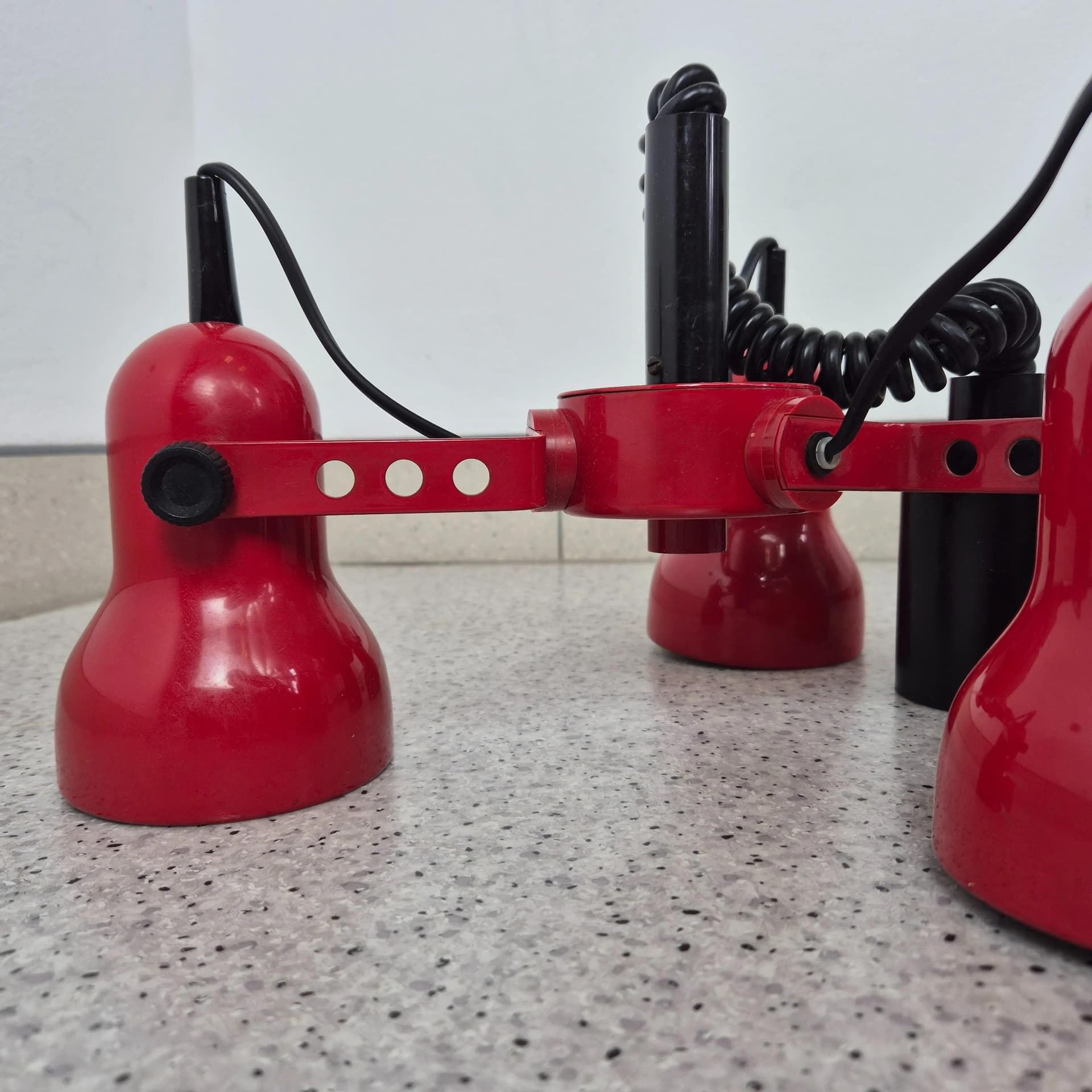 Pendant Lamp, red, metal, Hustadt Leuchten, Germany, 1980s. - 69000