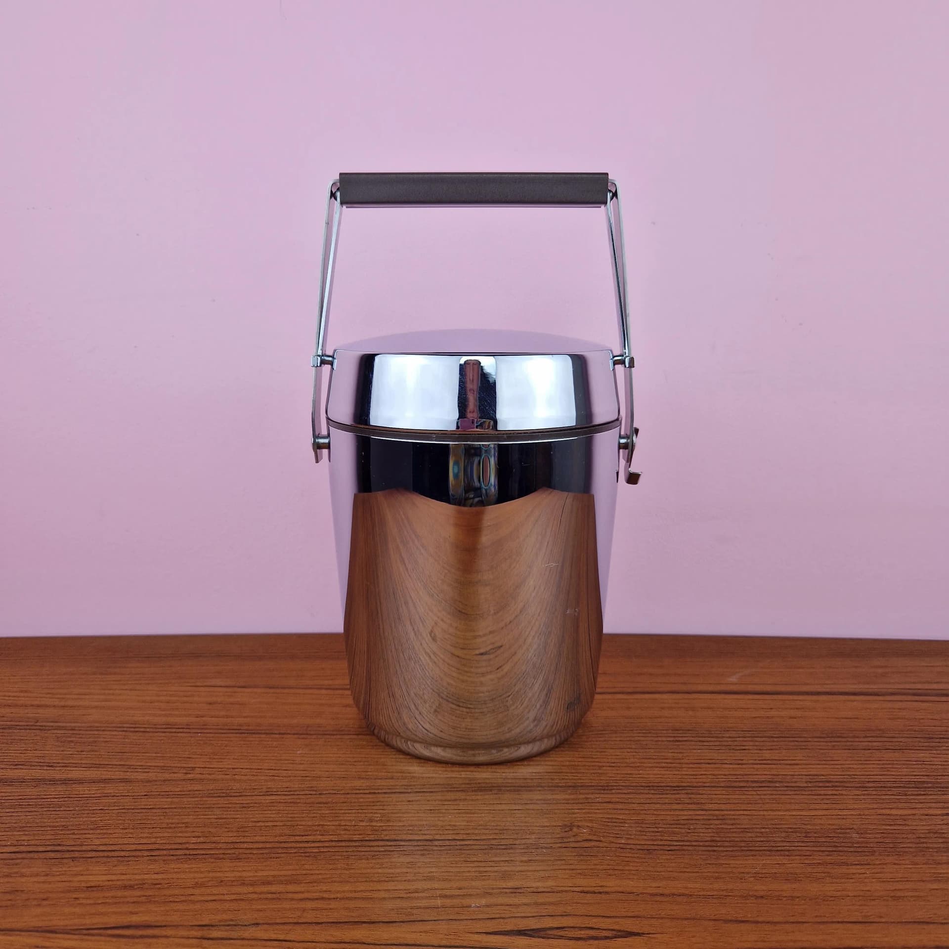 Zestaw pojemników na lód i cooler, chrom szkło, Alfi, Niemcy, lata 70. - 68915