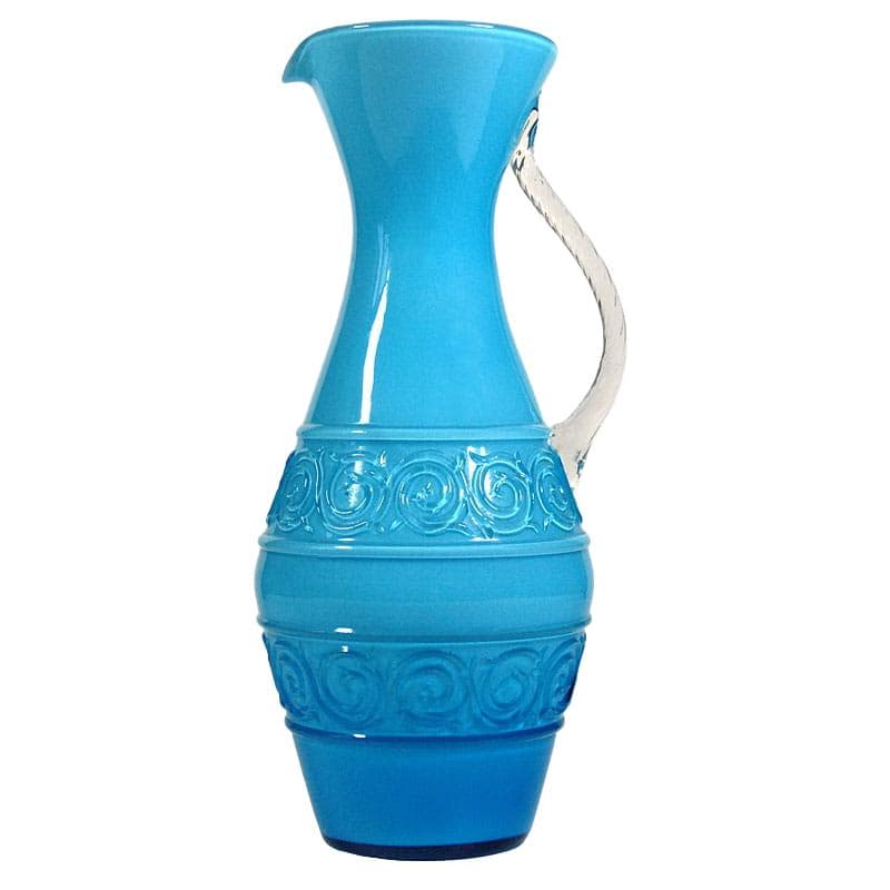 Błękitna karafka ze szkła, Empoli, Włochy, lata 60.