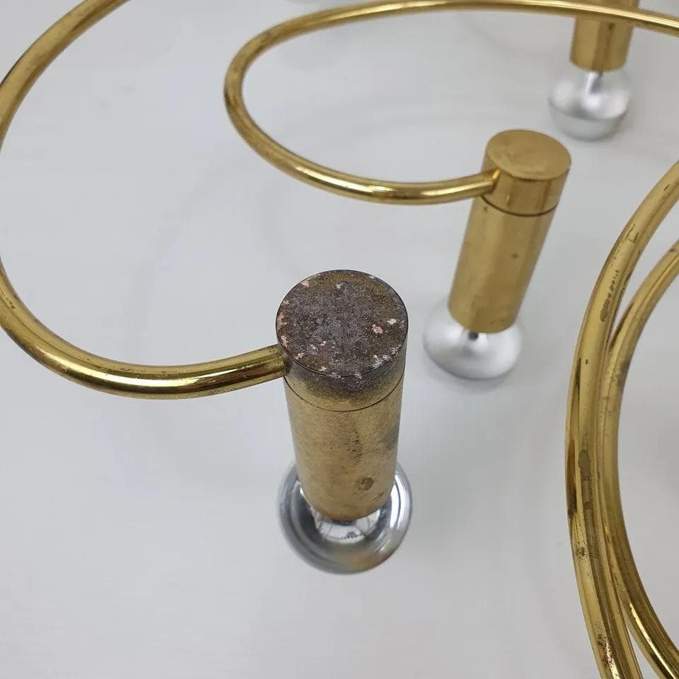 Lampa sufitowa Helestra, mosiądz złoty, proj. H. W. Hegger, Niemcy, lata 70. - 68887