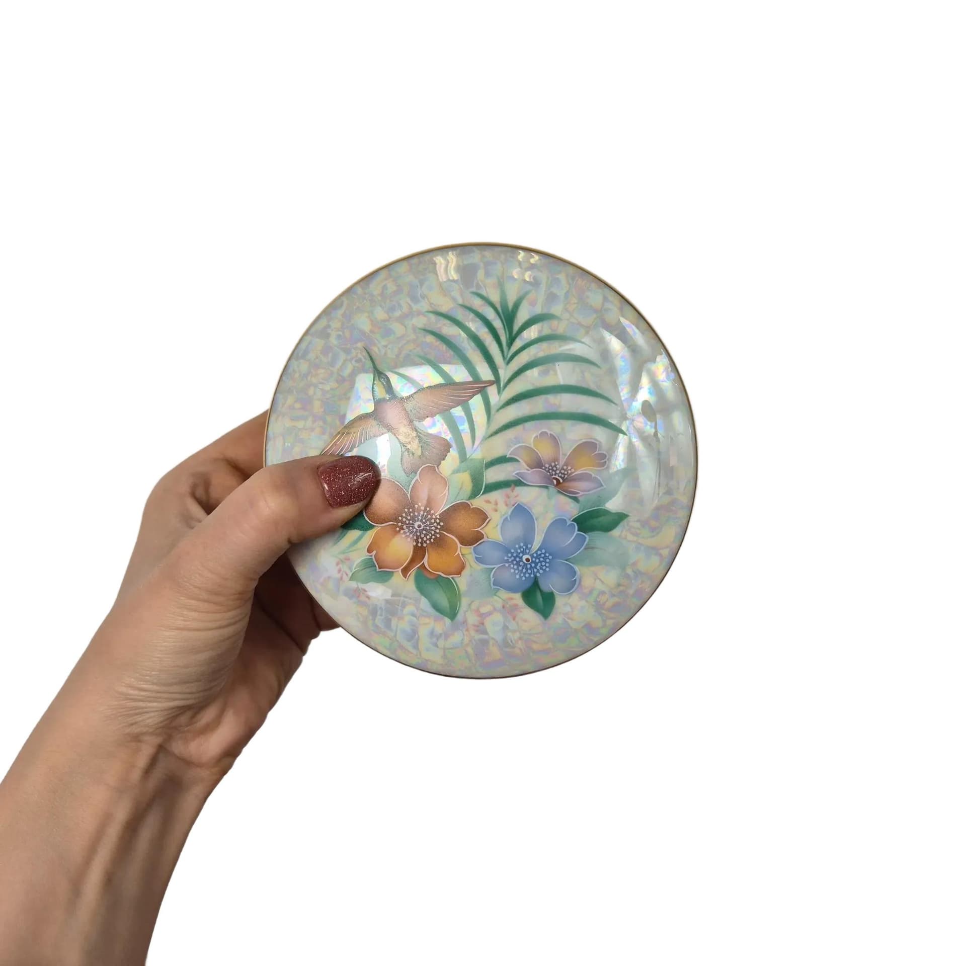 Puzderko, Limoges, porcelana multikolor, Francja, lata 60. - 68877