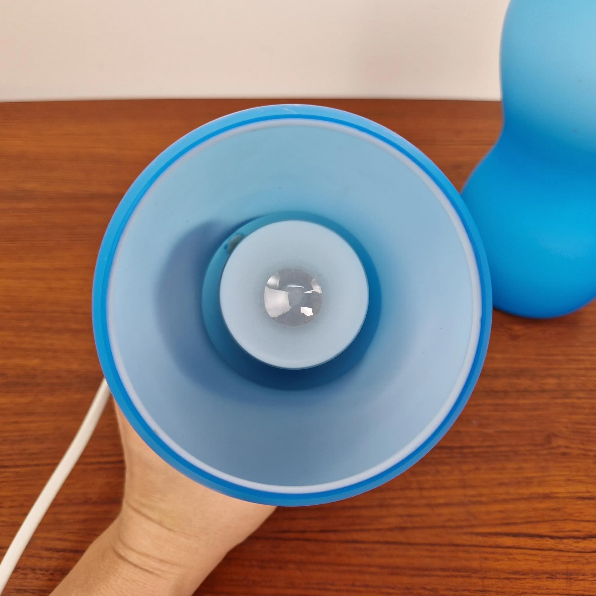 Pair of bedside lamps Kvintant, blue, glass, Ikea, Sweden, 21st c. - 68836