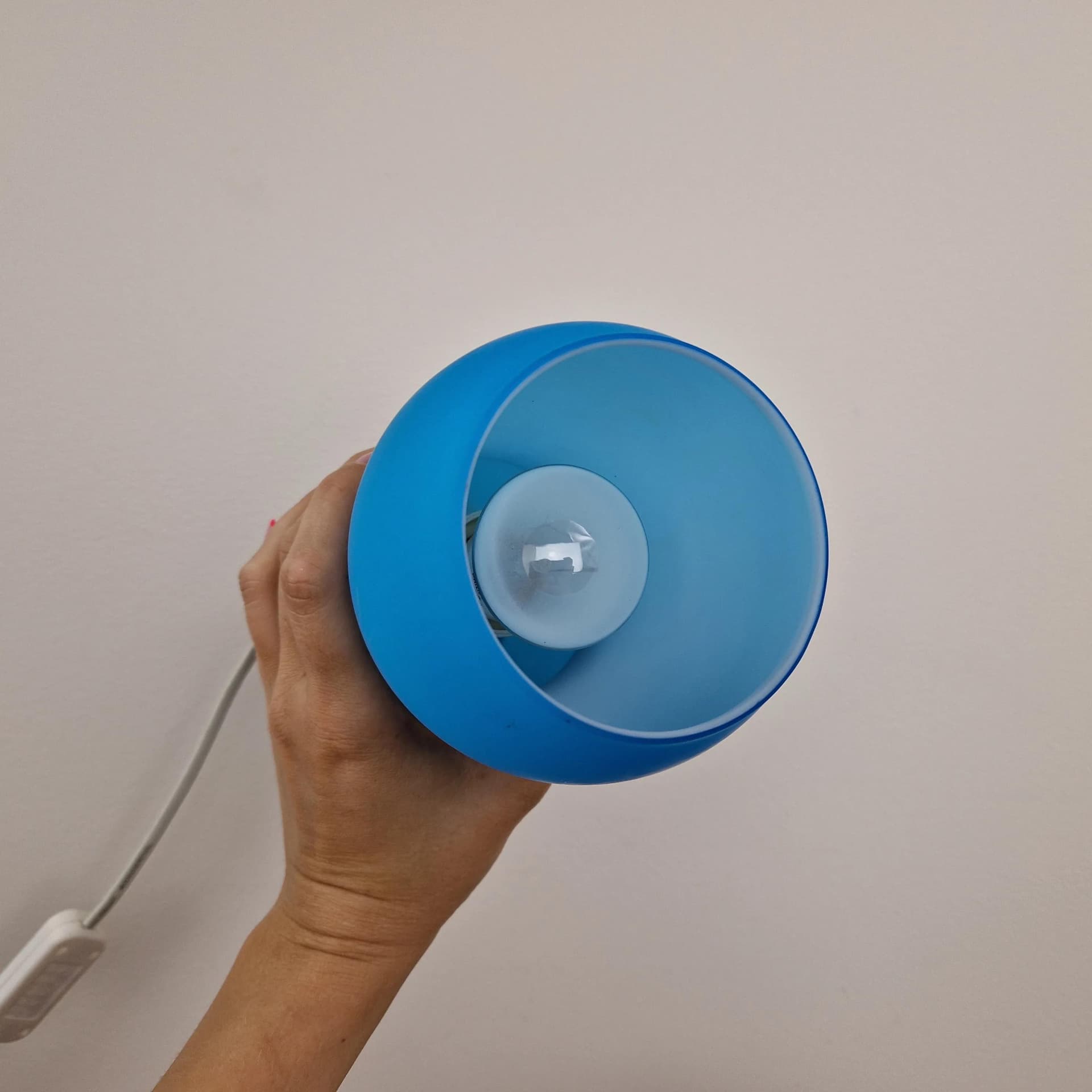 Pair of bedside lamps Kvintant, blue, glass, Ikea, Sweden, 21st c. - 68829