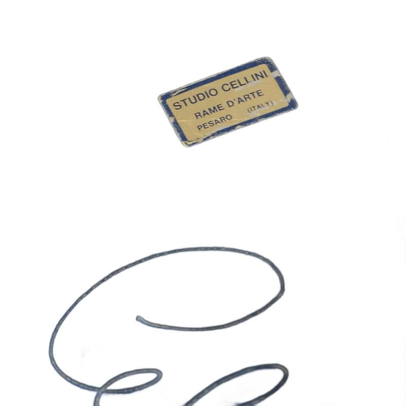 Niebieska patera miedziana emaliowana, Atelier Cellini, Włochy, lata 60. - 5832