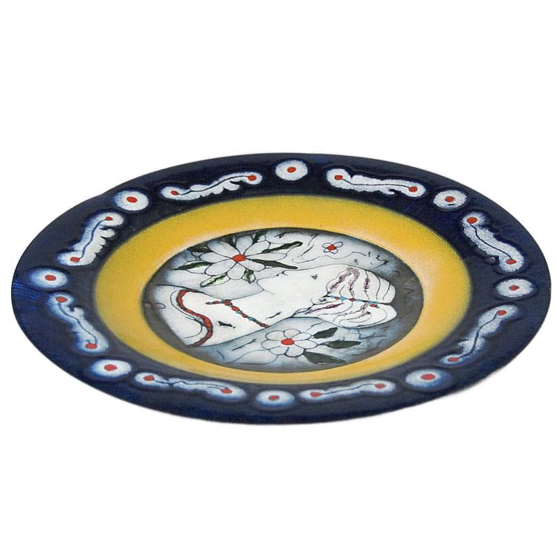 Niebieska patera miedziana emaliowana, Atelier Cellini, Włochy, lata 60. - 5828