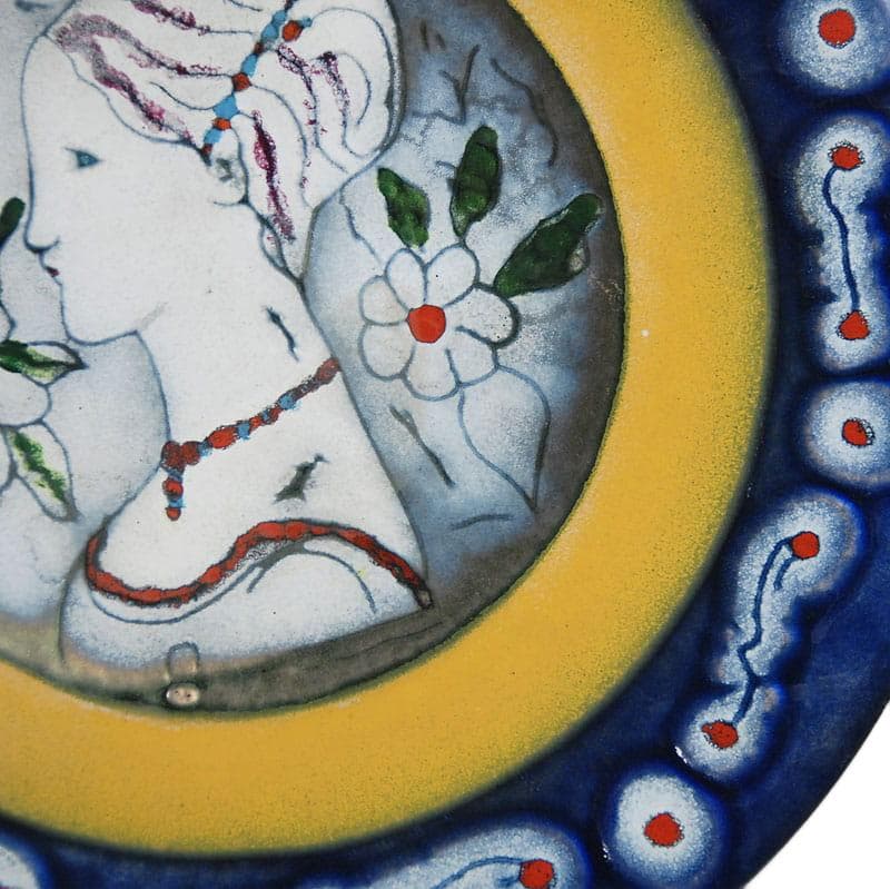 Niebieska patera miedziana emaliowana, Atelier Cellini, Włochy, lata 60. - 5827