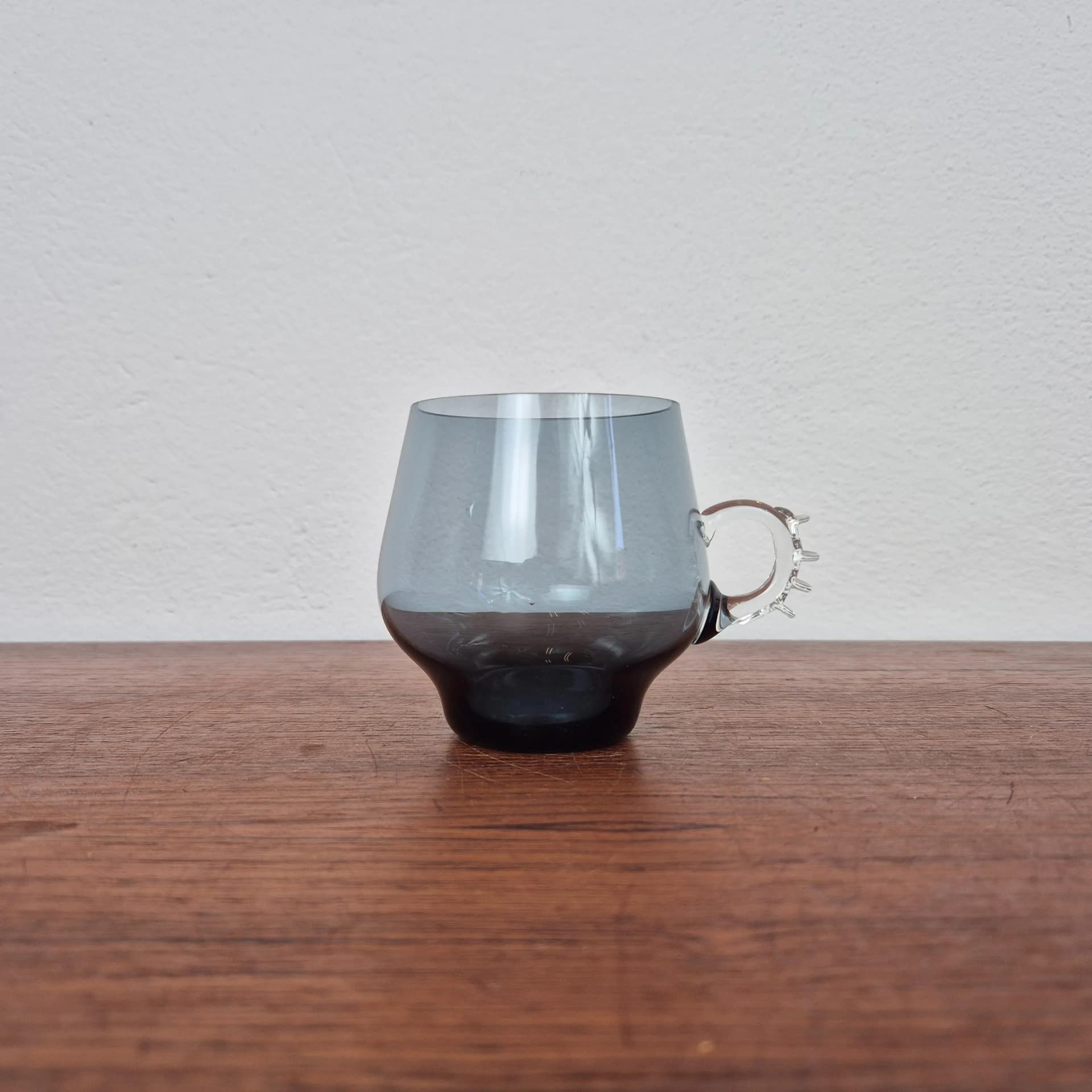 Komplet sześciu szklanek Atlantis, szkło szare, proj. P. Lütken, Holmegaard, Dania, lata 80. - 73175