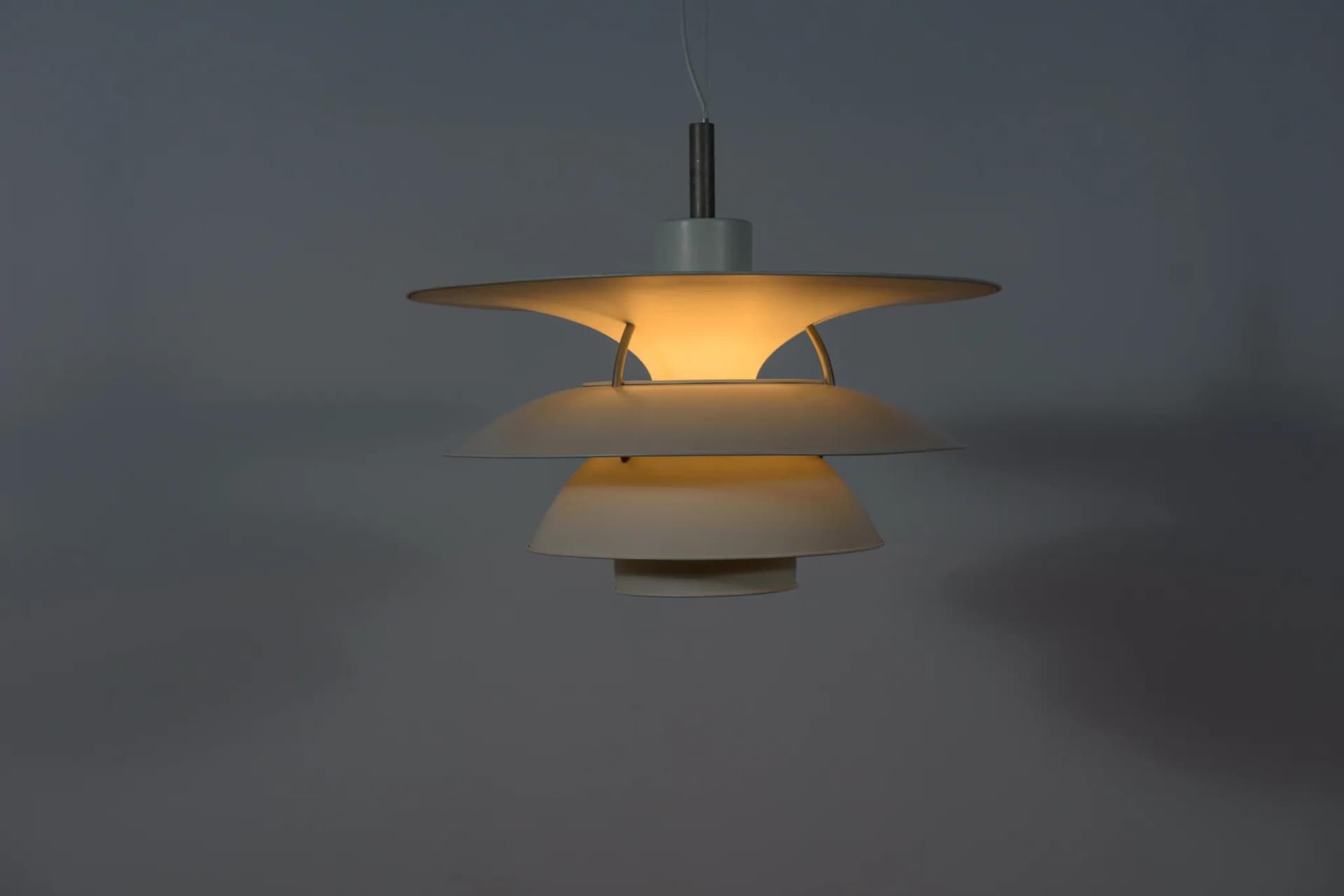 Ceiling lamp Charlottenborg PH 6 1/2-6, white metal, by P. Henningsen, Louis Poulsen, Denmark, 1970s. - 72119