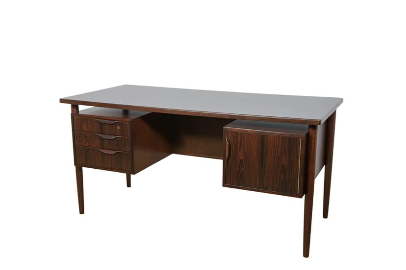 Freestanding desk, dark brown rosewood, Denmark, 1960s.