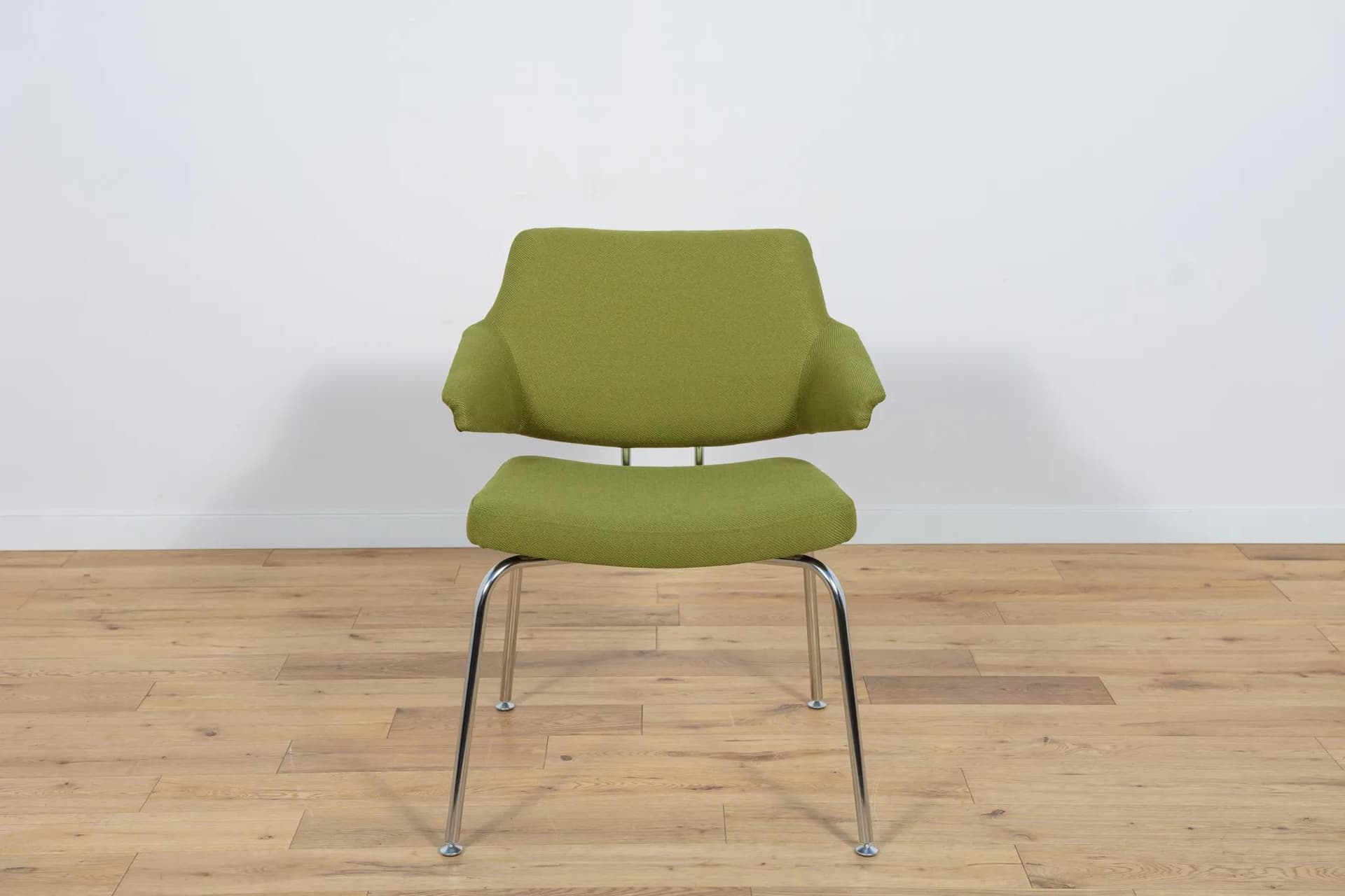 Armchair, green, chromed steel, by J. Jensen, Duba, Denmark, 1960s. - 71996